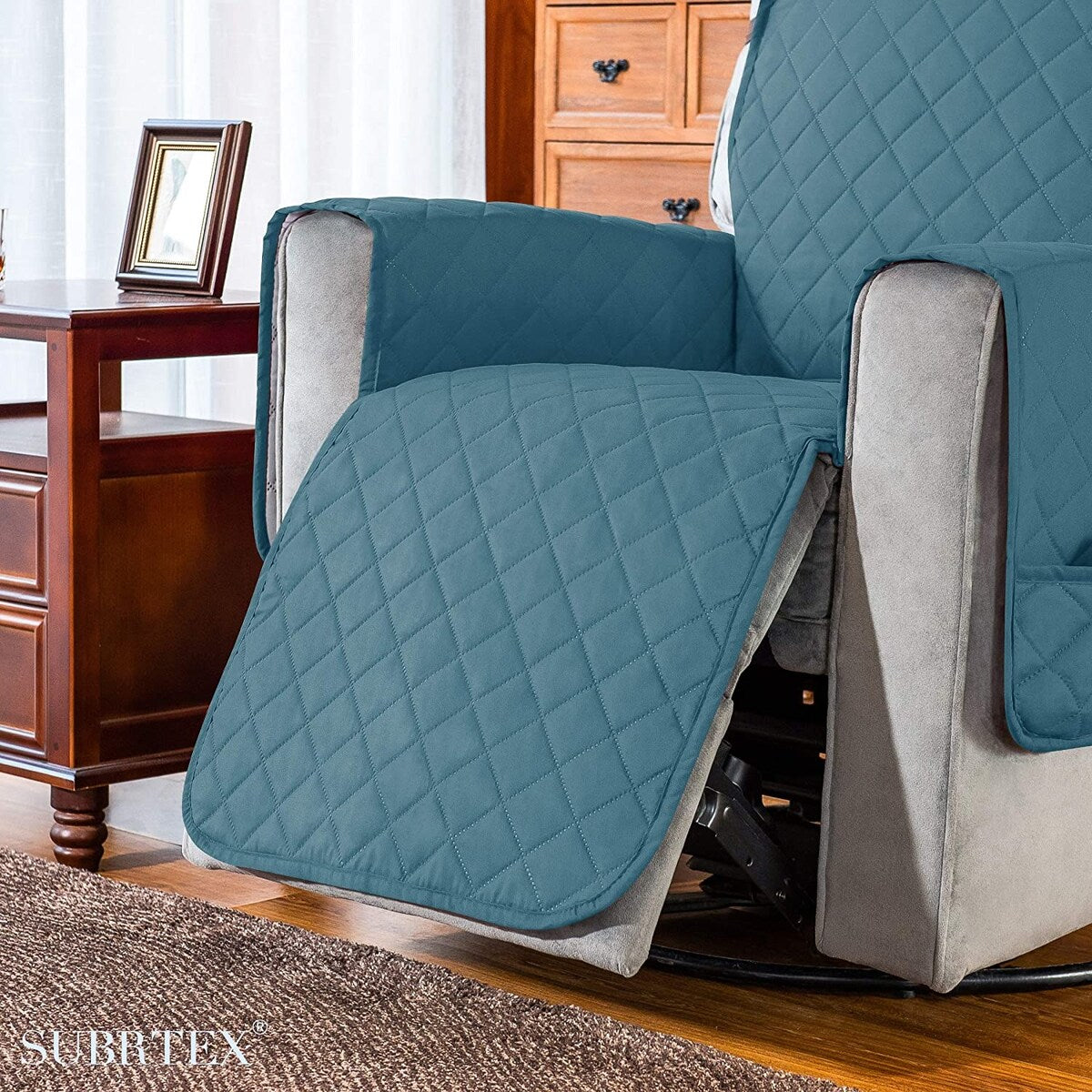 Subrtex Reversible Recliner Sofa Slipcover With Pockets