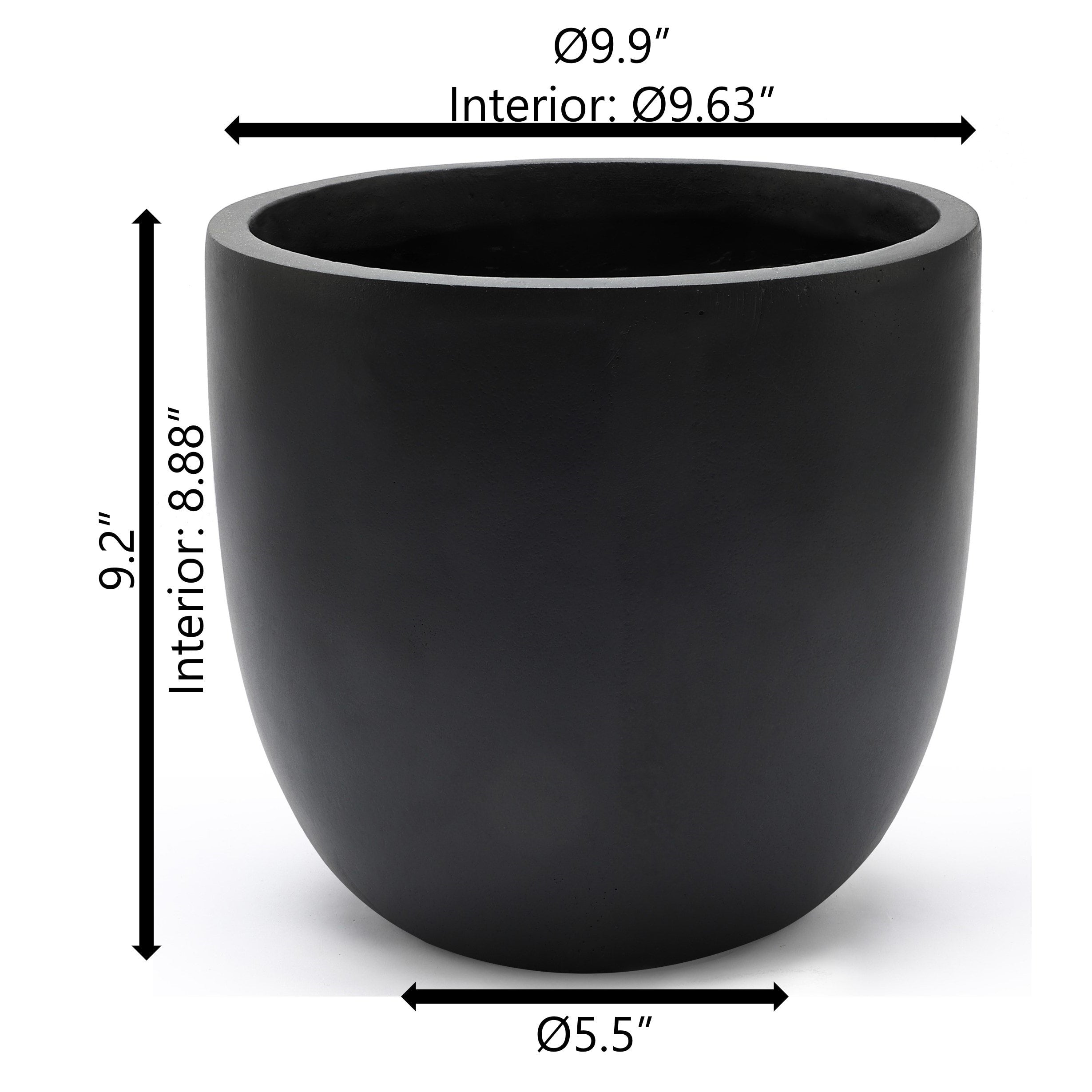 Tapered Round MgO Planter, Indoor and Outdoor