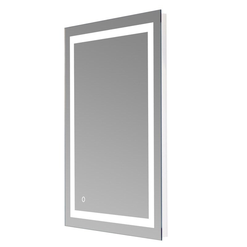 Built-in Light Strip Touch LED Bathroom Mirror Silver