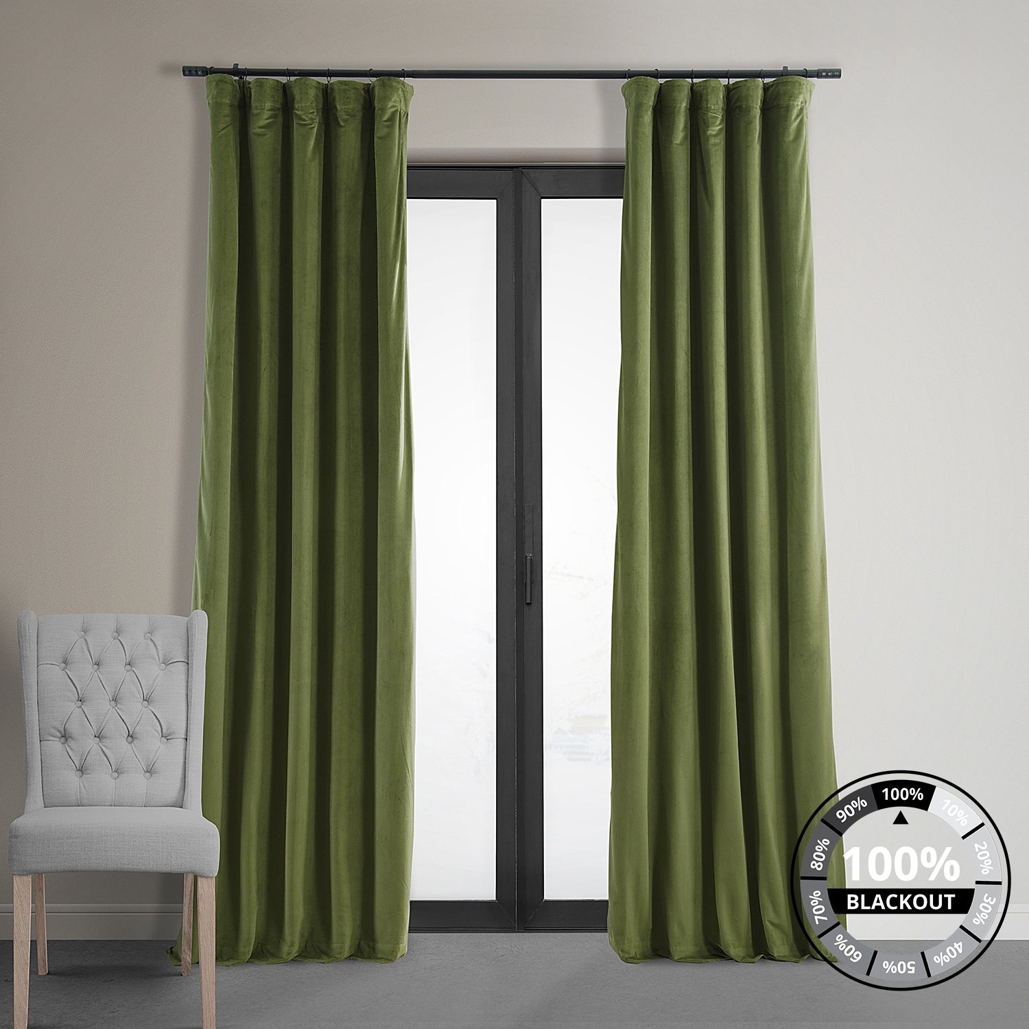 Exclusive Fabrics Signature Blackout Velvet Curtain (1 Panel)