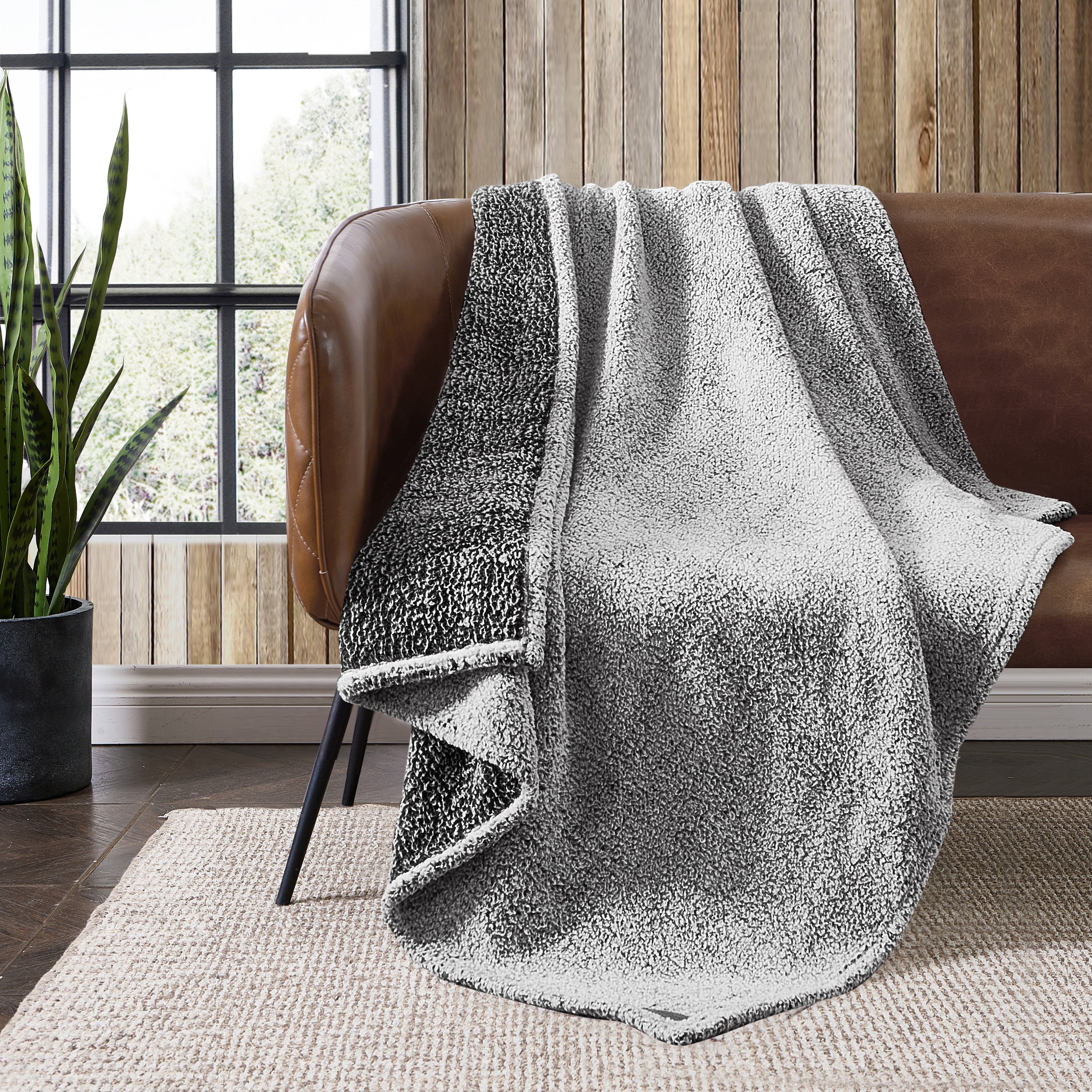 Eddie Bauer Printed Faux Shearling- Reversible Throw Blankets