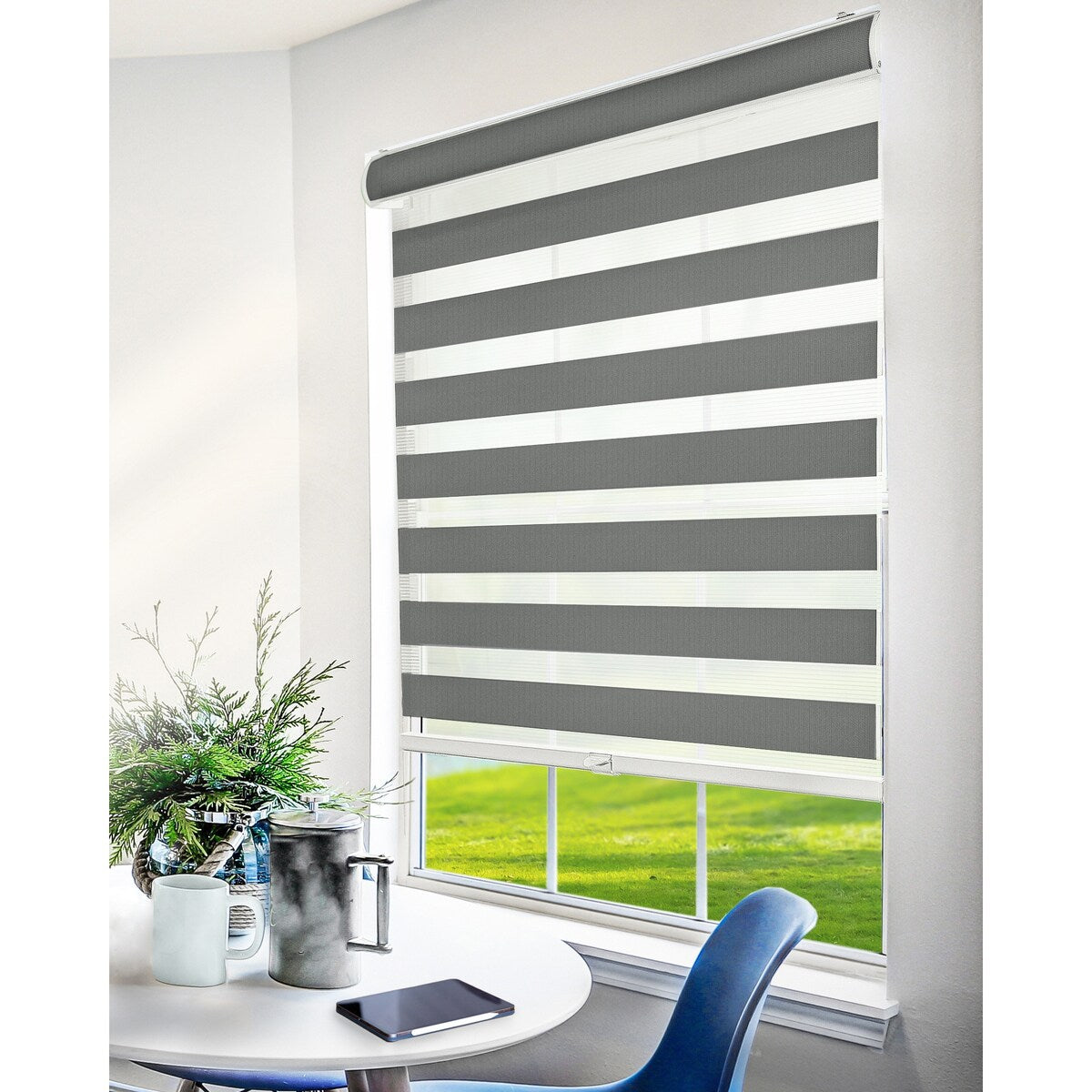 CHICOLOGY Everyday Cordless Light Filtering Zebra Window Shades