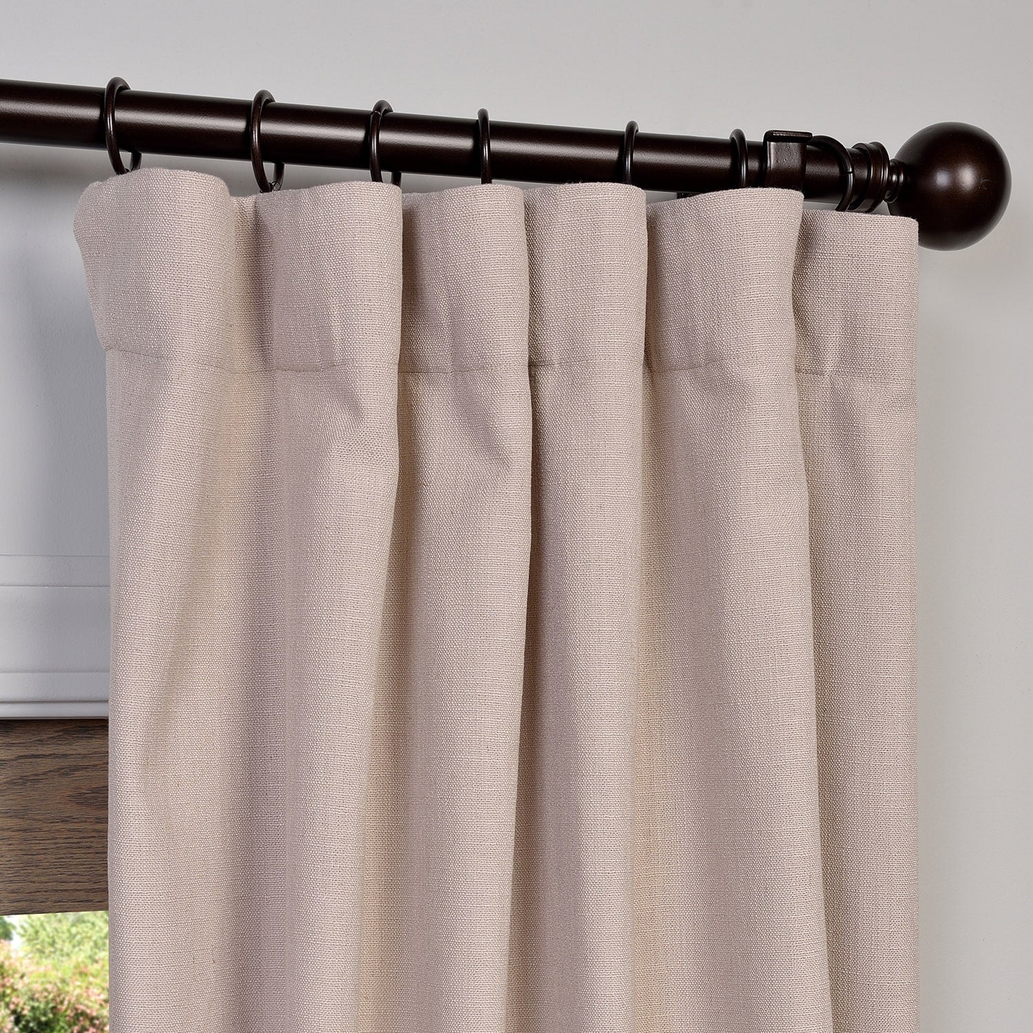 Exclusive Fabrics Heavy Faux Linen Light Filtering Curtains For Bedroom, Living Room (1 Panel)