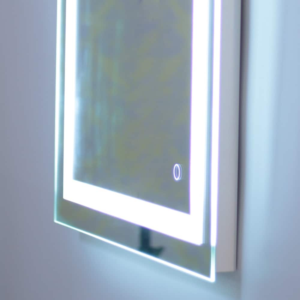 Built-in Light Strip Touch LED Bathroom Mirror Silver