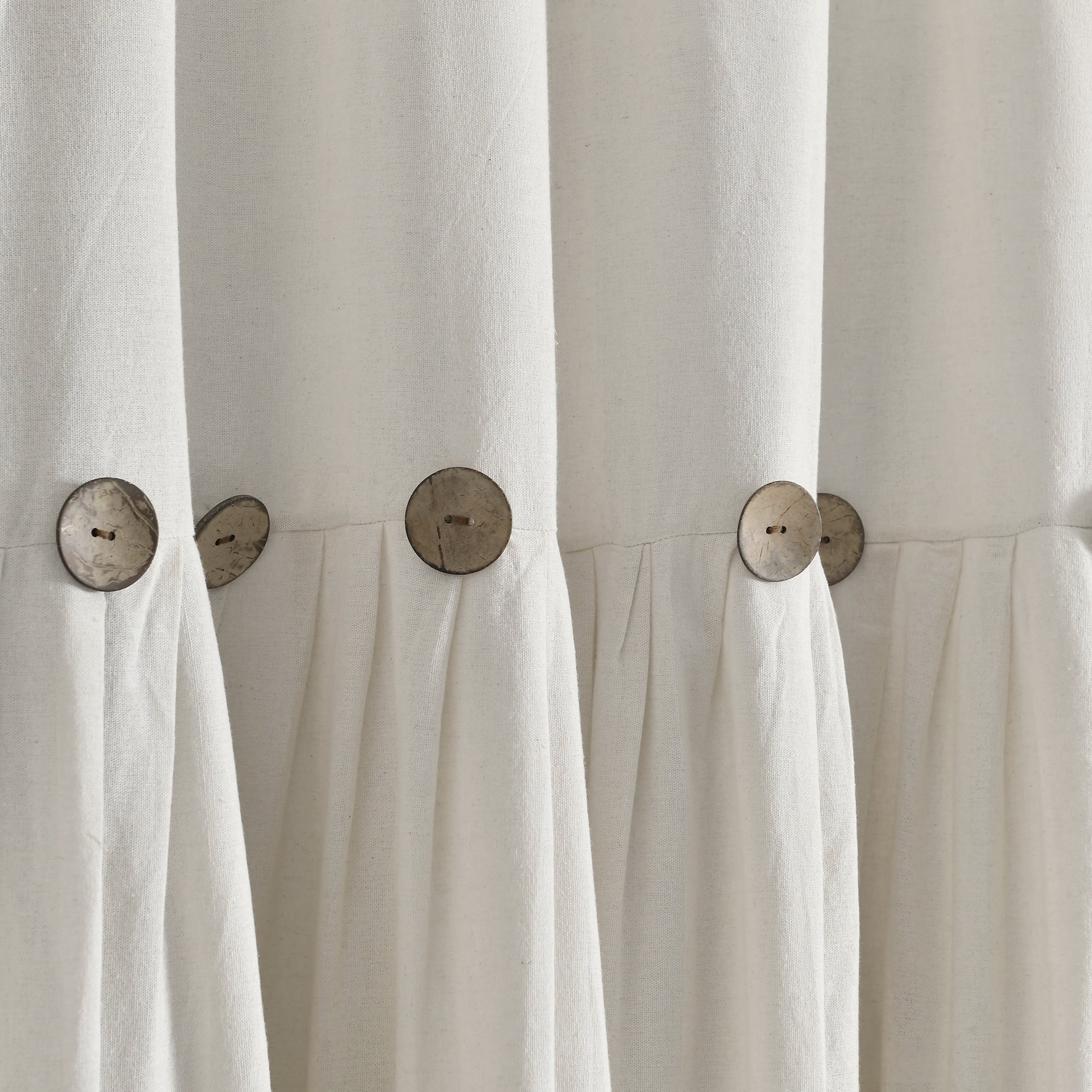 Lush Decor Linen Button Single Panel Window Curtain