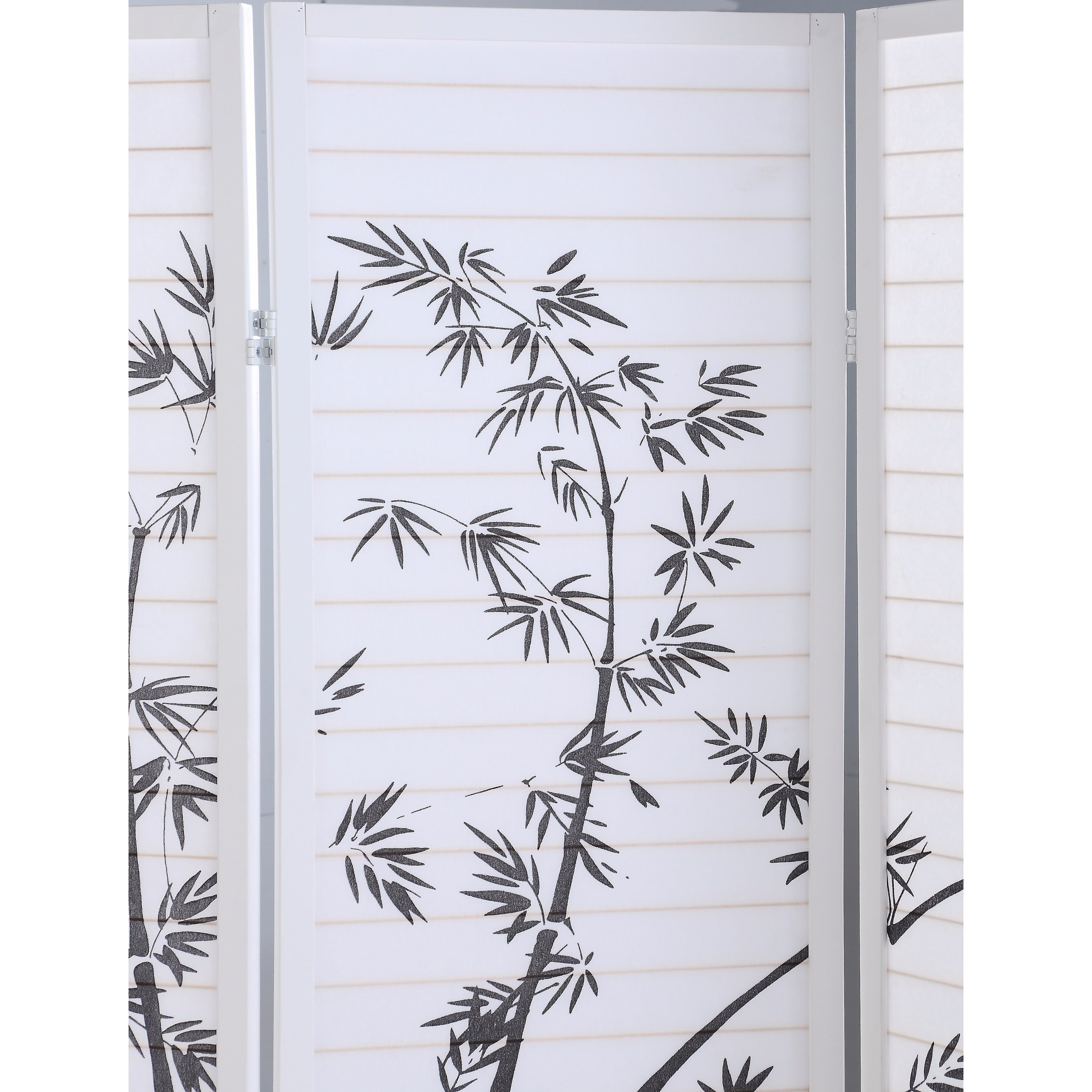 Roundhill Furniture Bamboo Print 4-Panel Framed Room Screen/Divider