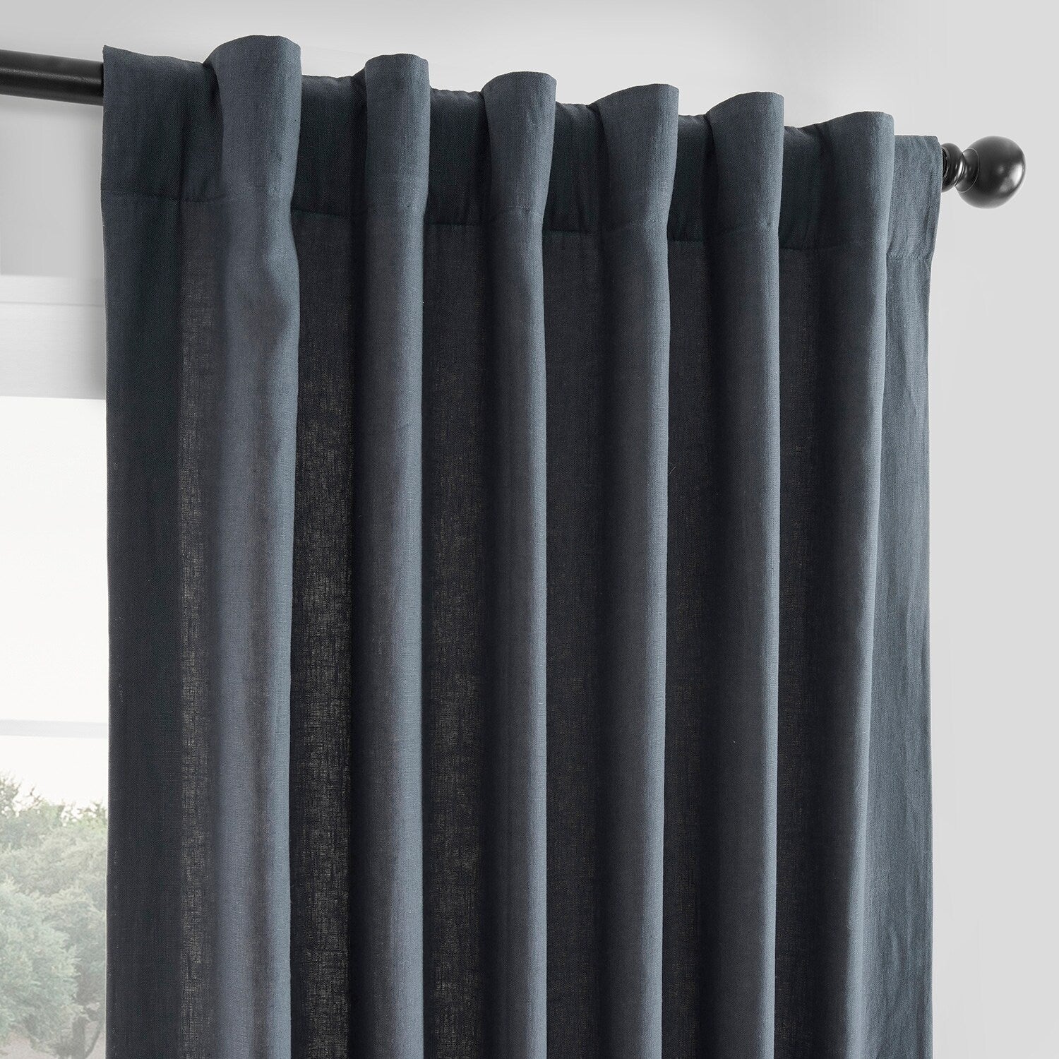 Exclusive Fabrics French Linen Room Darkening Curtains Panel - Elegant luxurious Drapes (1 Panel)