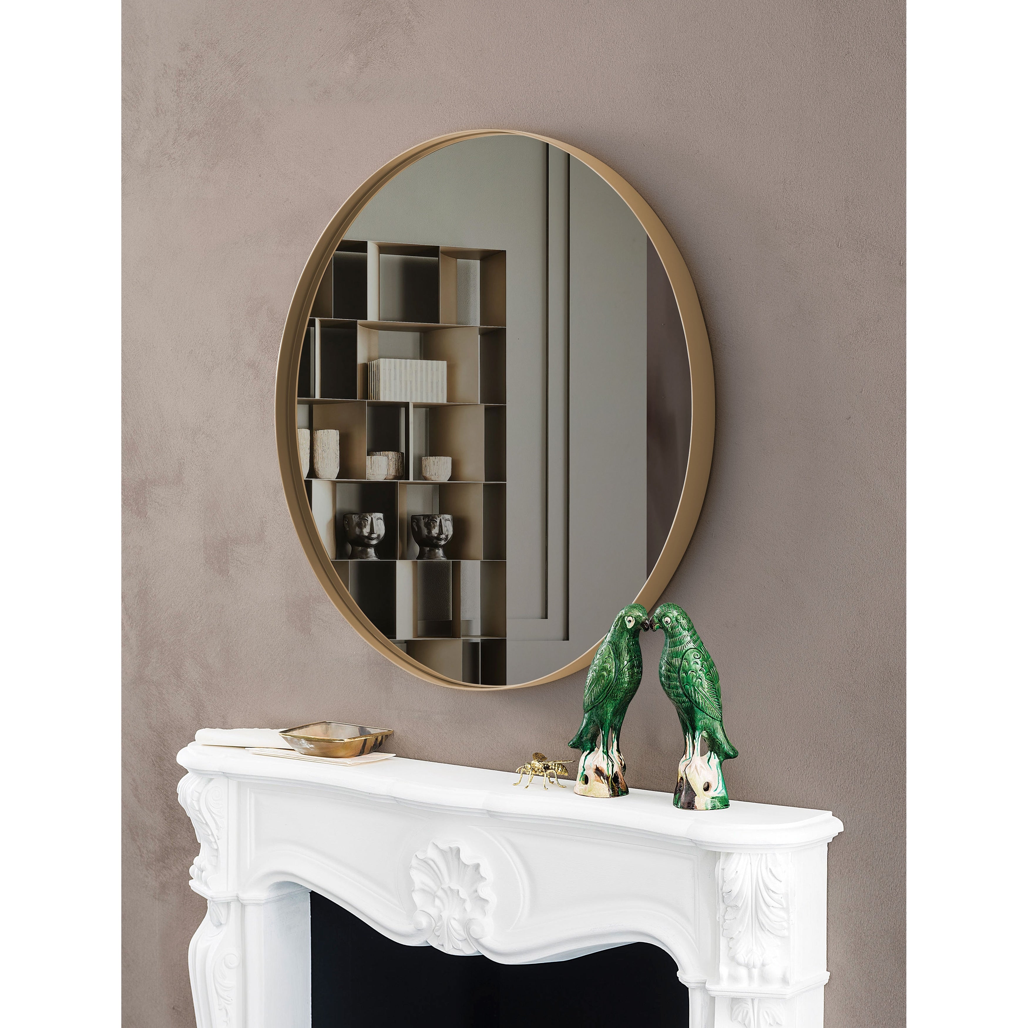 SUNBOW Gold Round Wall and Bathroom Mirror - 24