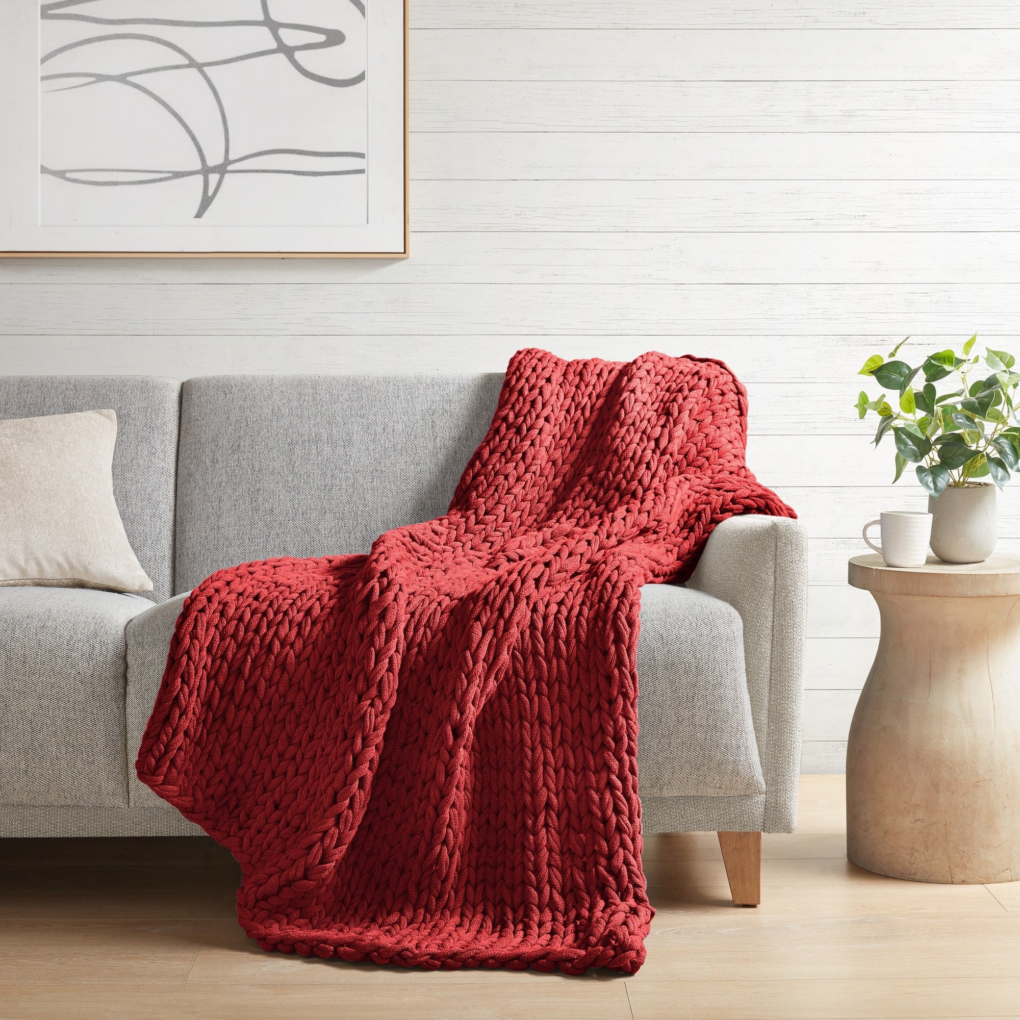 Madison Park Hand Made Chunky Double Knit Throw Blanket