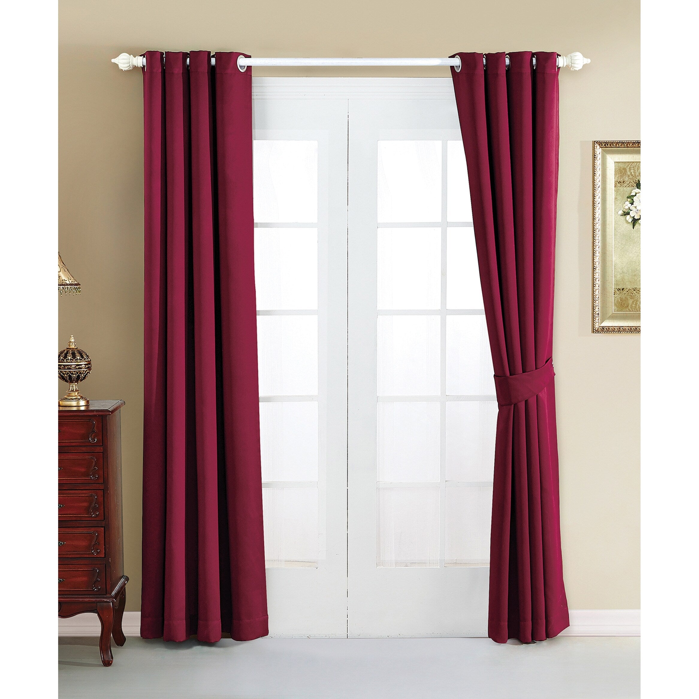 Blackout Window Panel Curtain Set (2 Panels and 2 matching Tie Backs)