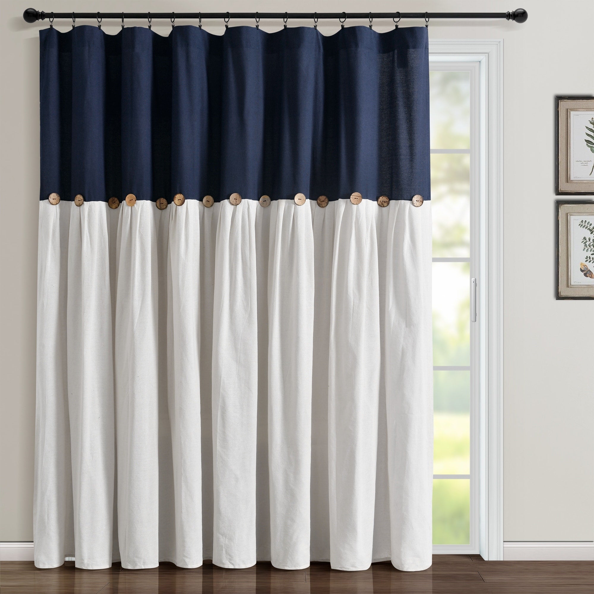 Lush Decor Linen Button Single Panel Window Curtain