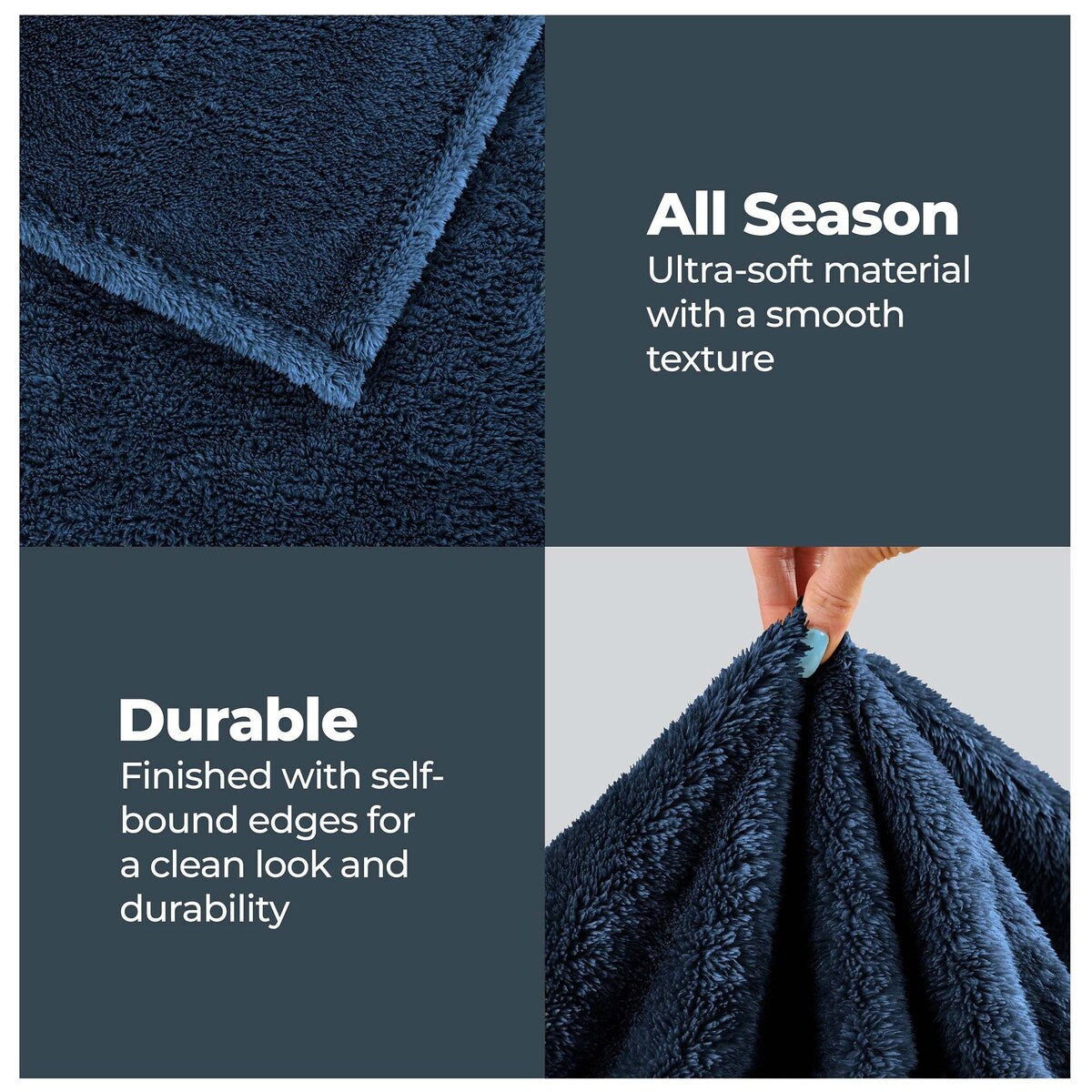 Simply Essential Plush Medium Weight Classic Solid Fleece Blanket