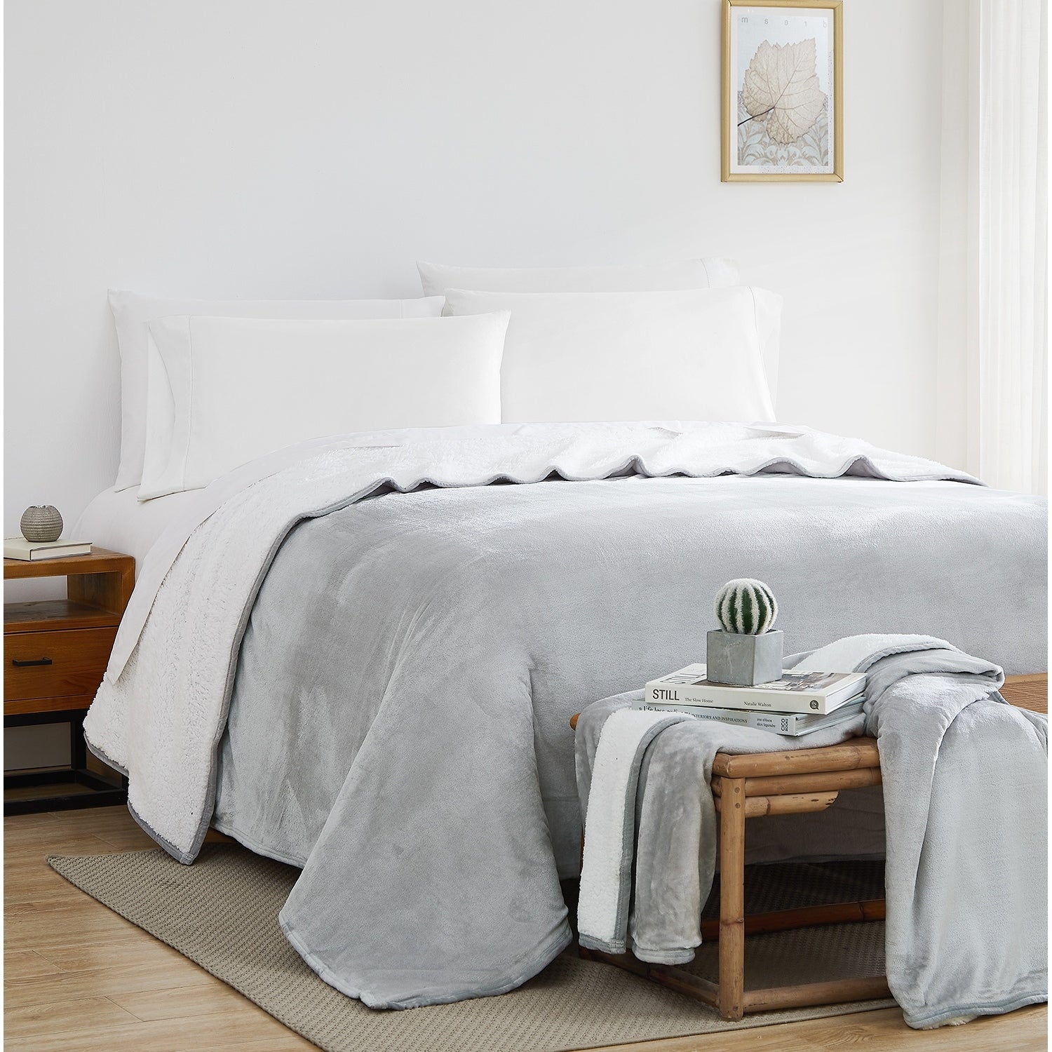 Southshore Fine Linens Reversible Sherpa Fleece Blanket