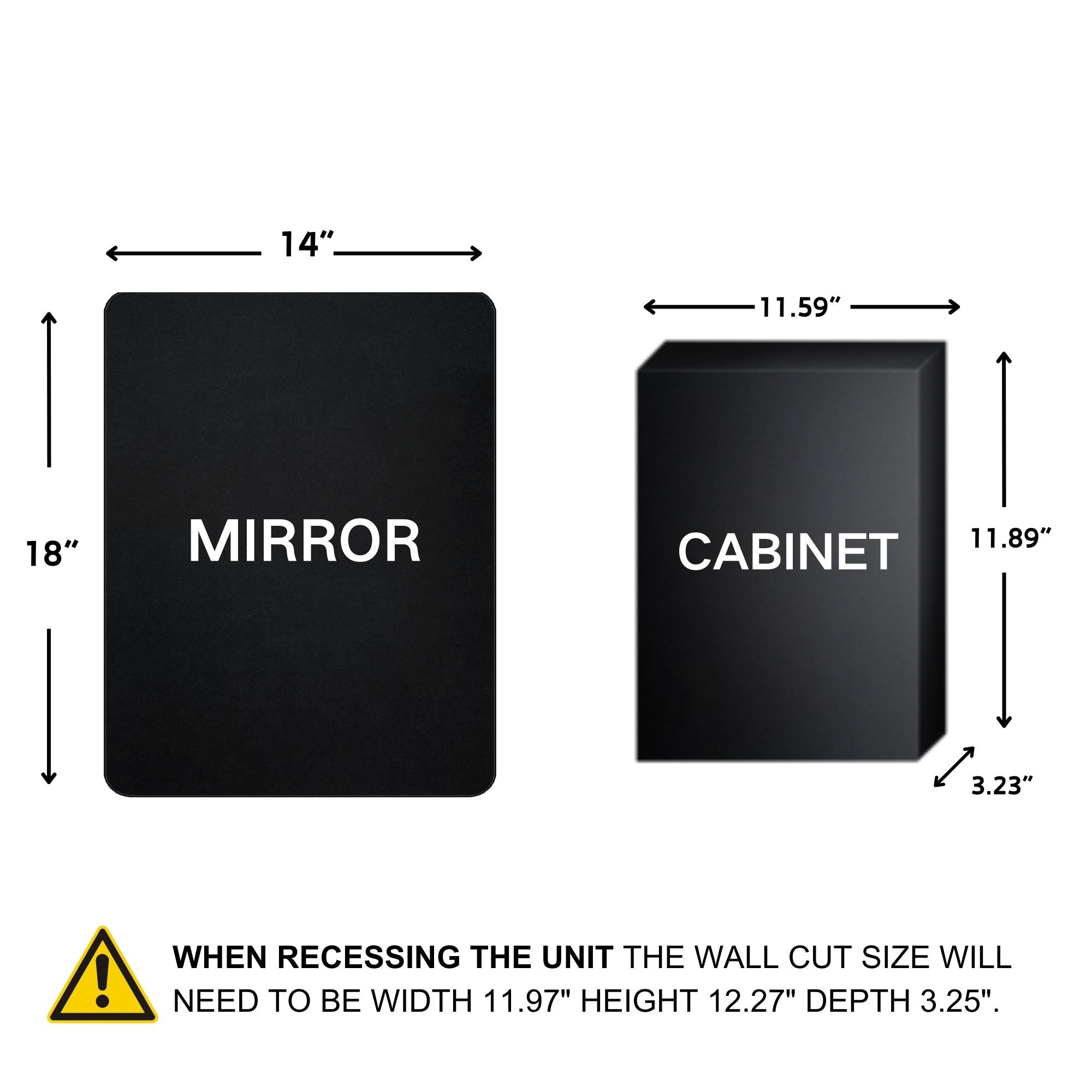 TEHOME WH Recessed Framed Medicine Cabinet with Mirror and Adjustable Shelves