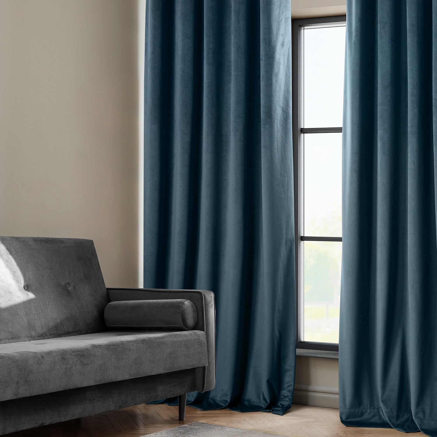 Exclusive Fabrics Heritage Plush Velvet Room Darkening Curtains (1 Panel) Luxury Velvet Curtains for Bedroom & Living Room.