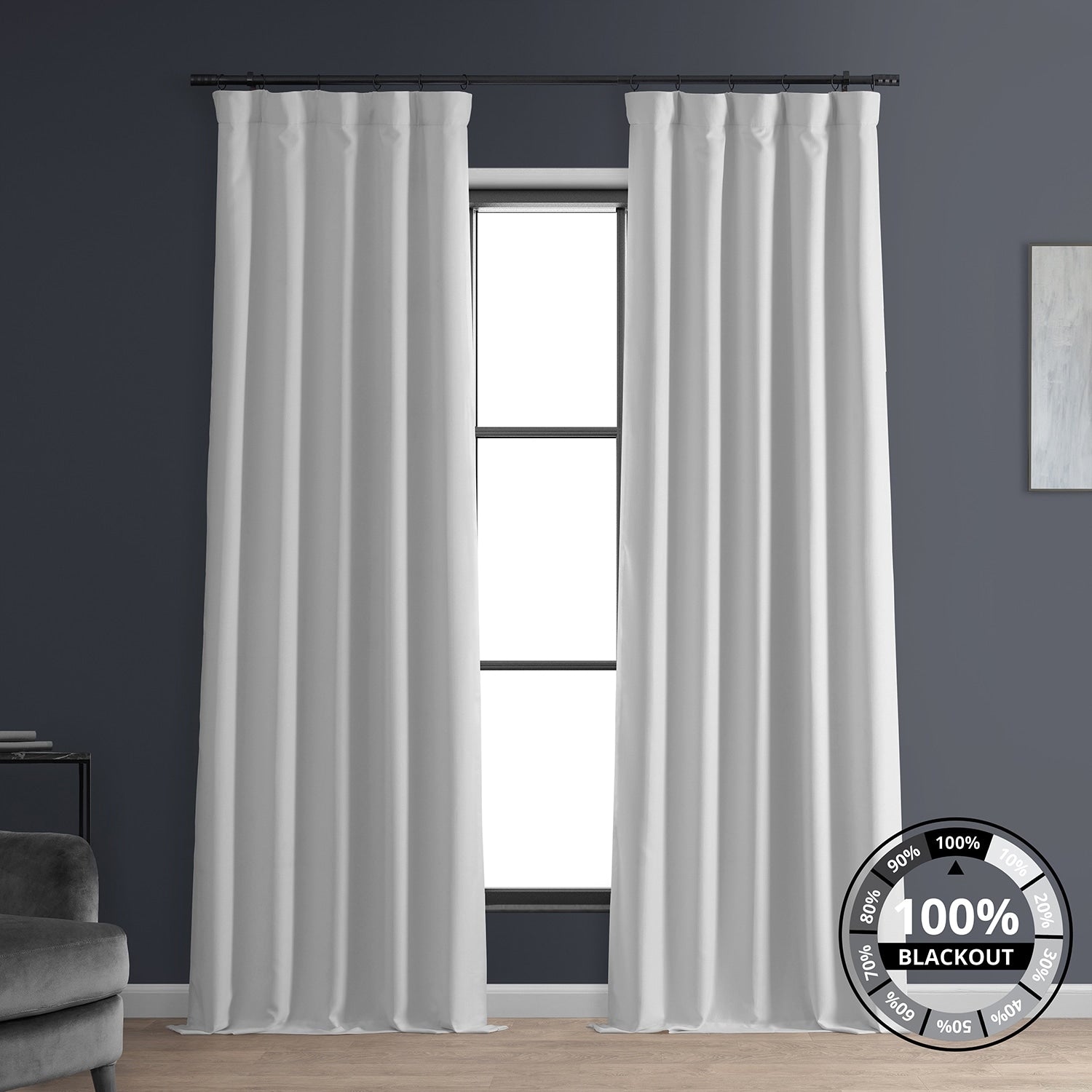 Exclusive Fabrics Faux Linen 100% Blackout Curtains Heat and Light Blocking - (1 Panel)