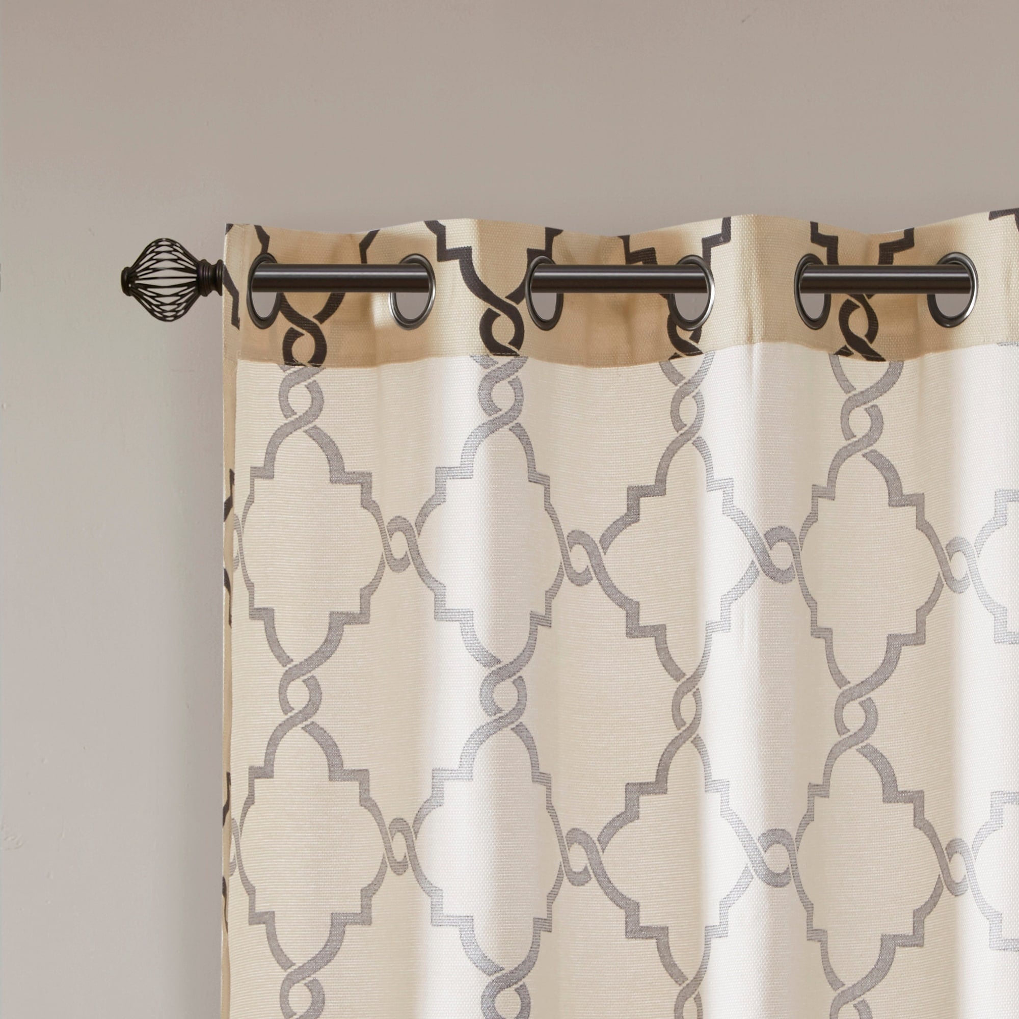 Madison Park Westmont Fretwork Print Grommet Top Window Single Curtain Panel