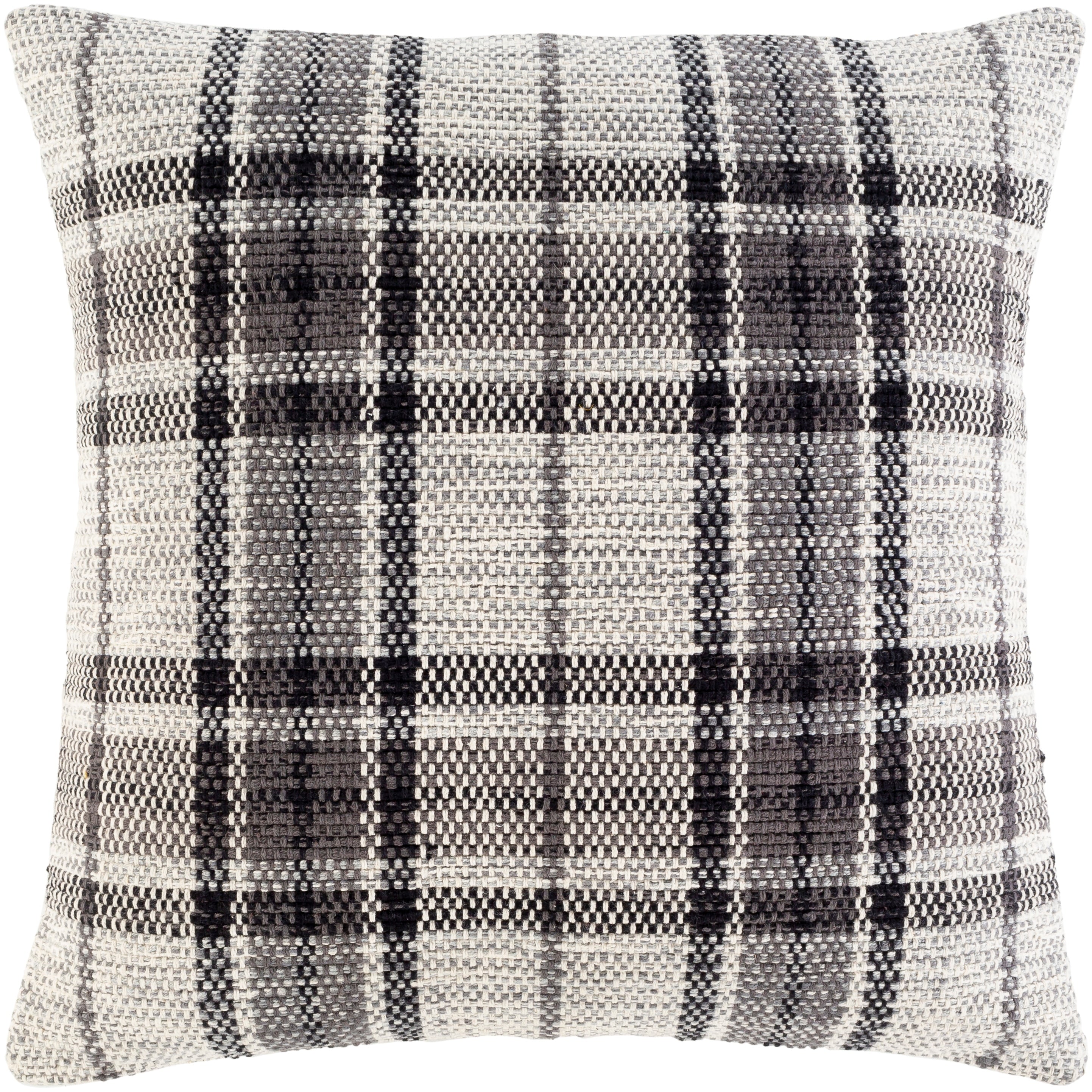 Livabliss Alden Handmade Grey Plaid Throw Pillow