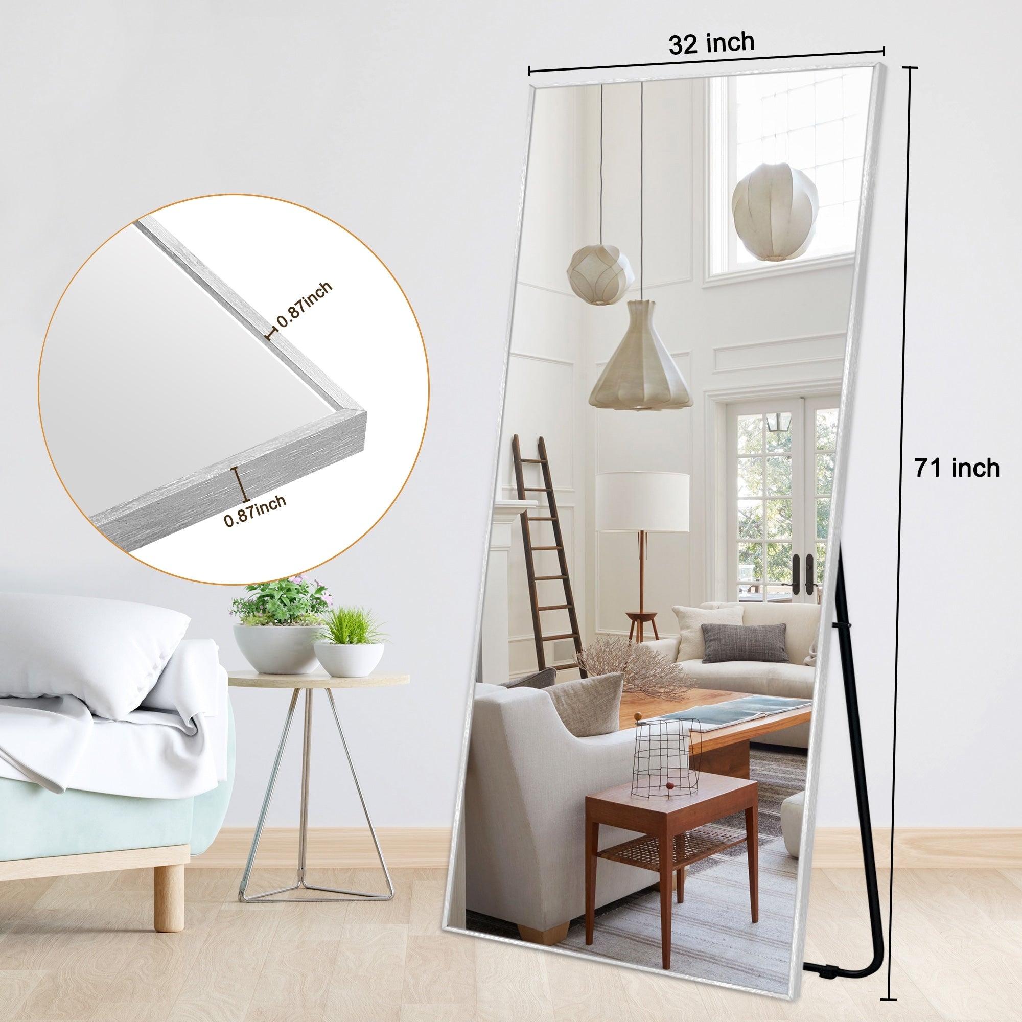 Modern Full Length Floor Mirror Freestanding Mirror