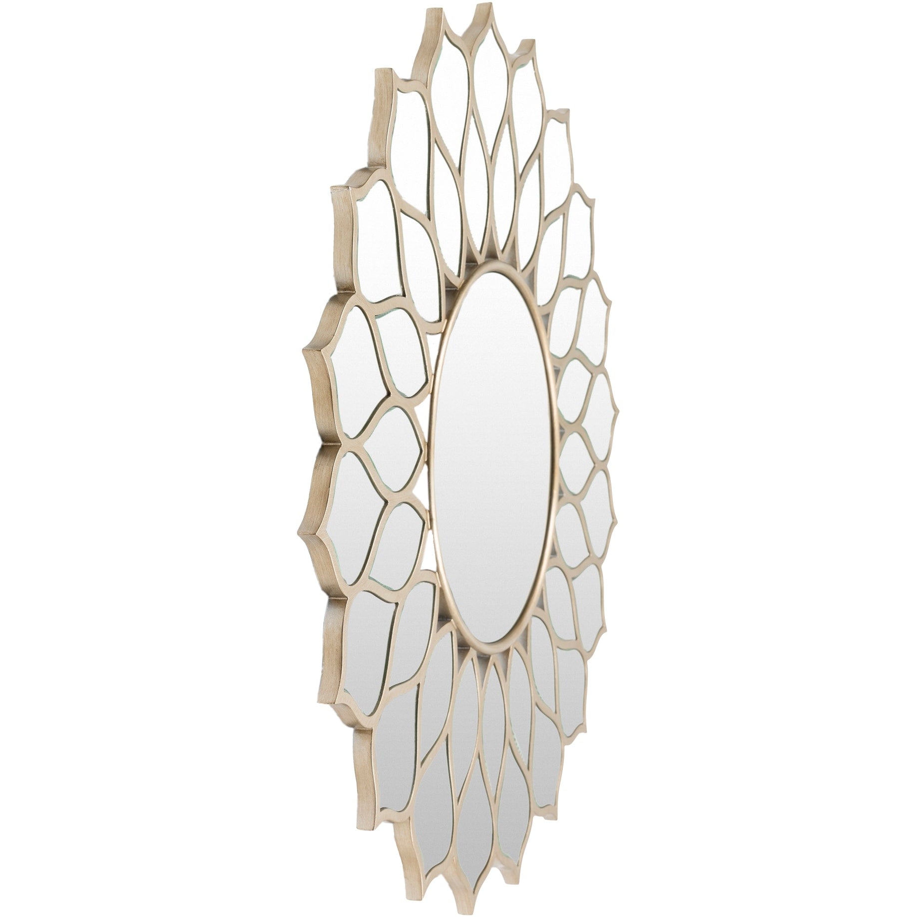 Zebulon Floral Champagne Gold Mirror