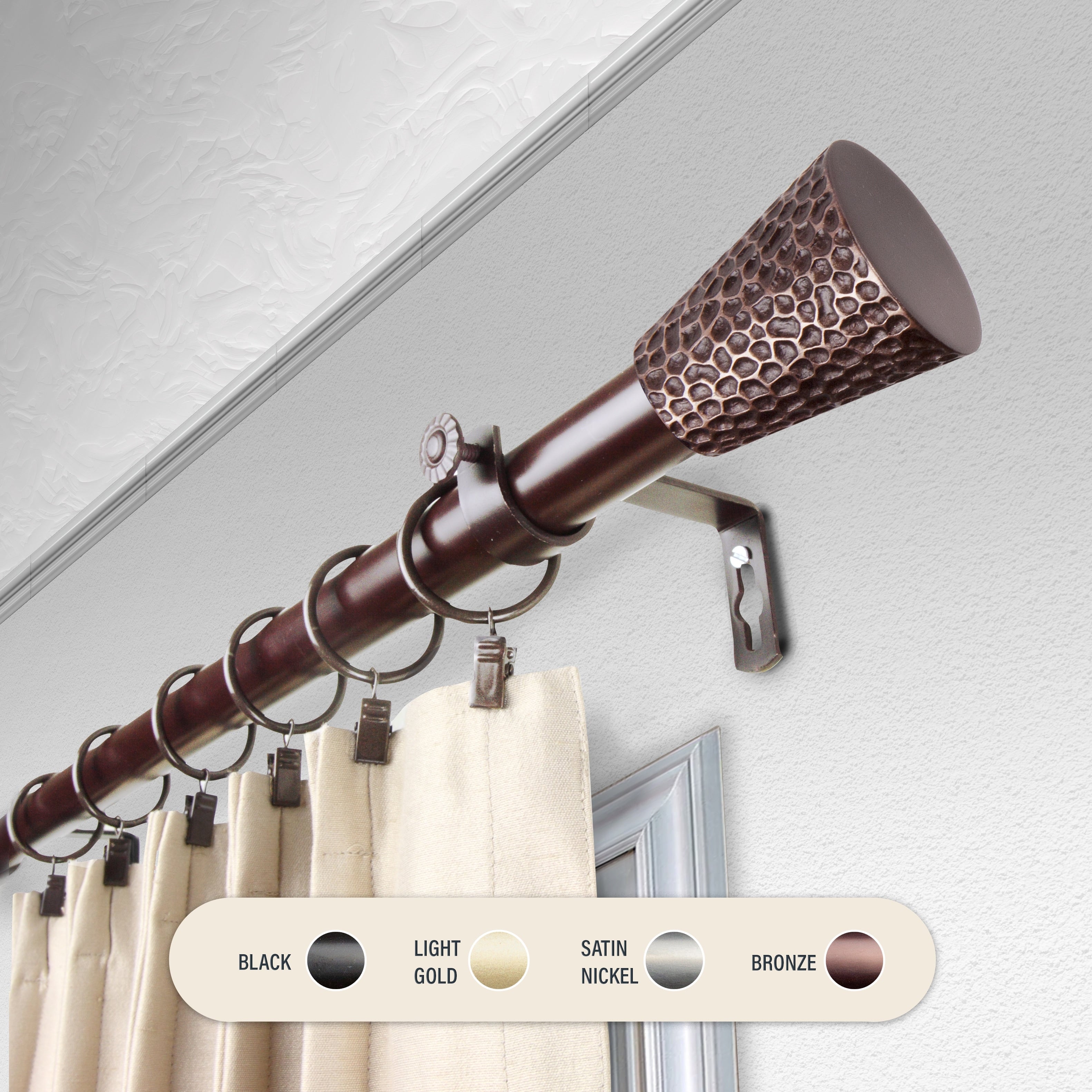 InStyleDesign Emil 1 inch Diameter Adjustable Curtain Rod