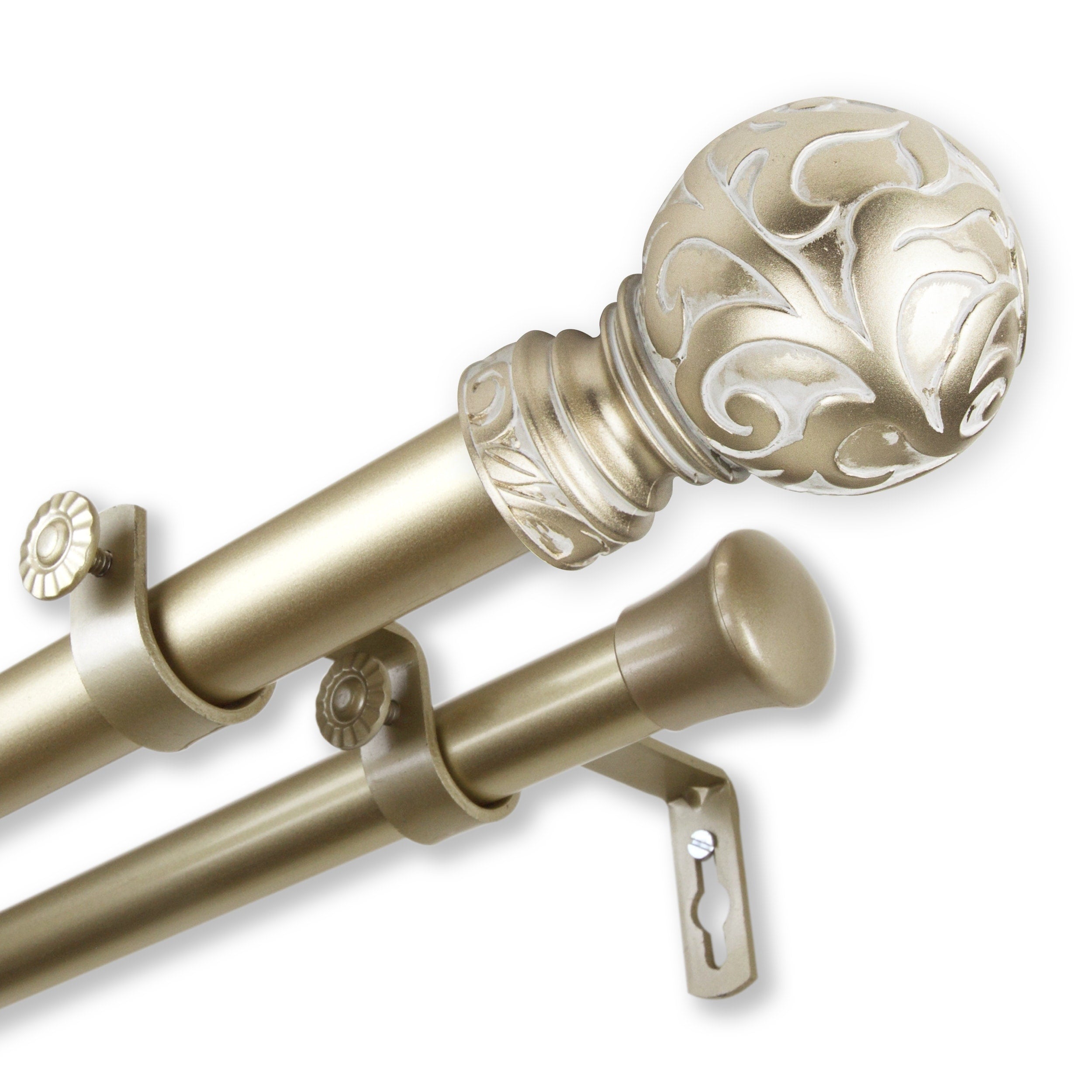 InStyleDesign Silvanus 1 inch Diameter Adjustable Double Curtain Rod