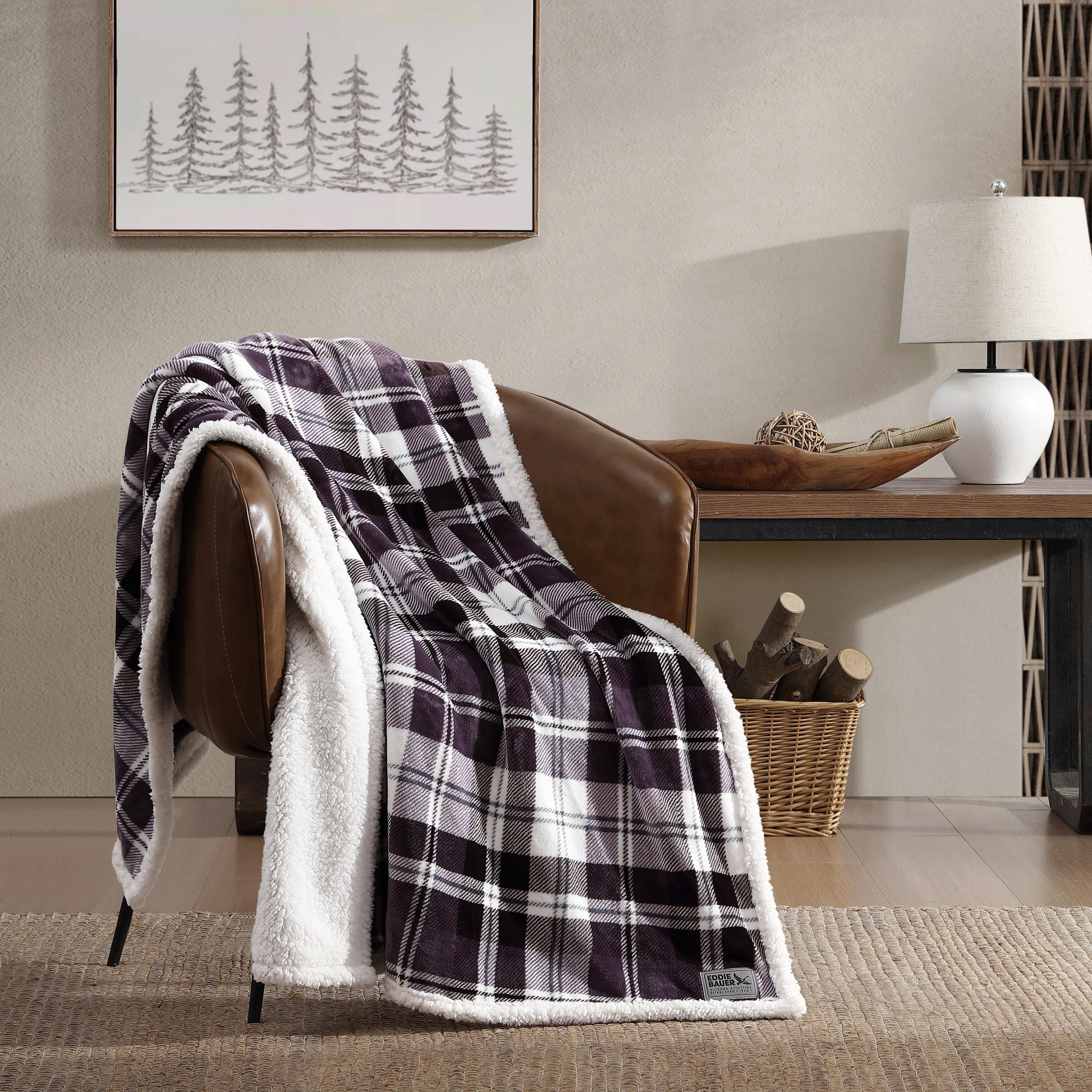 Eddie Bauer Ultra Plush Super Soft & Cozy- Reversible Throw Blankets