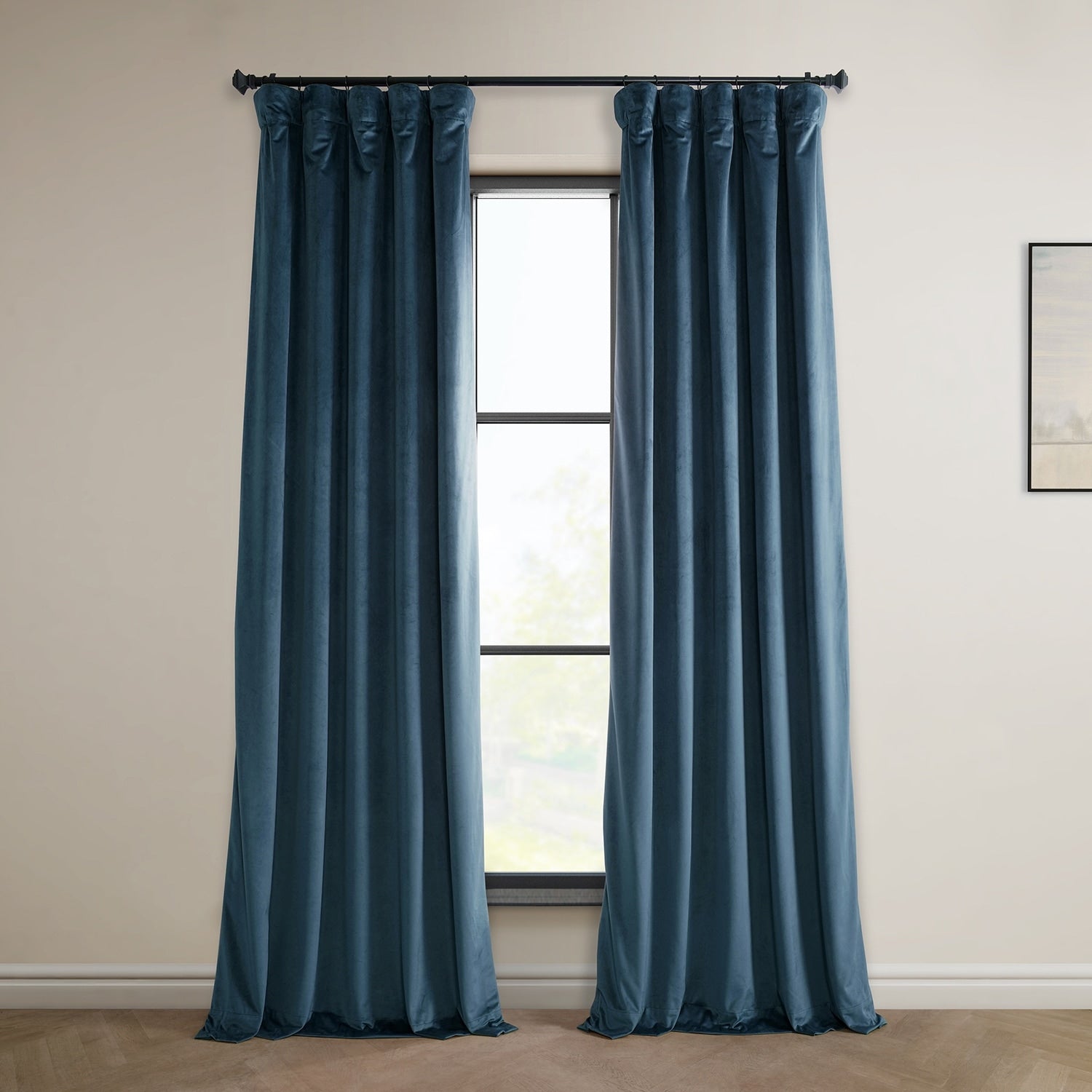 Exclusive Fabrics Heritage Plush Velvet Room Darkening Curtains (1 Panel) Luxury Velvet Curtains for Bedroom & Living Room.