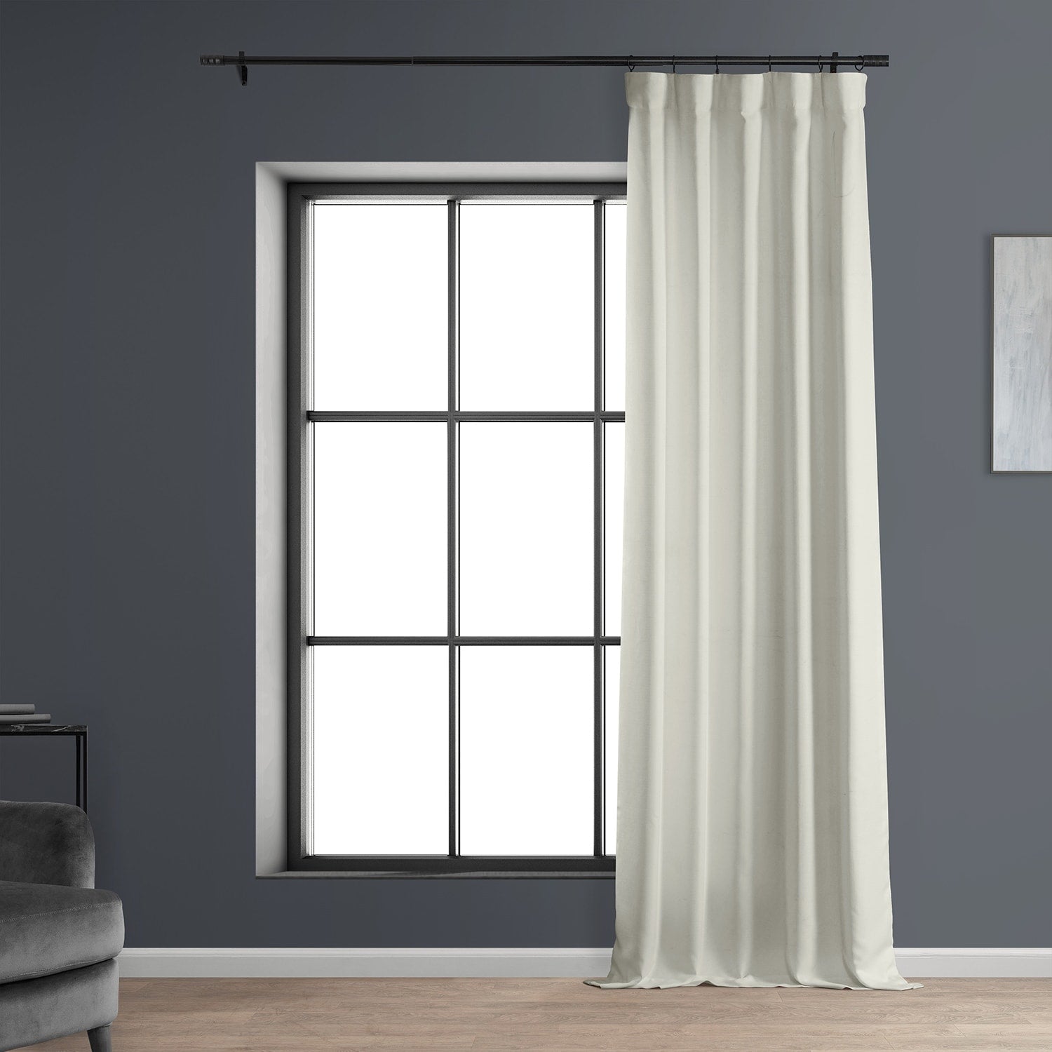 Exclusive Fabrics Italian Faux Linen Room Darkening Curtains for Bedroom & Living Room Curtains - Single Panel Window Curtains