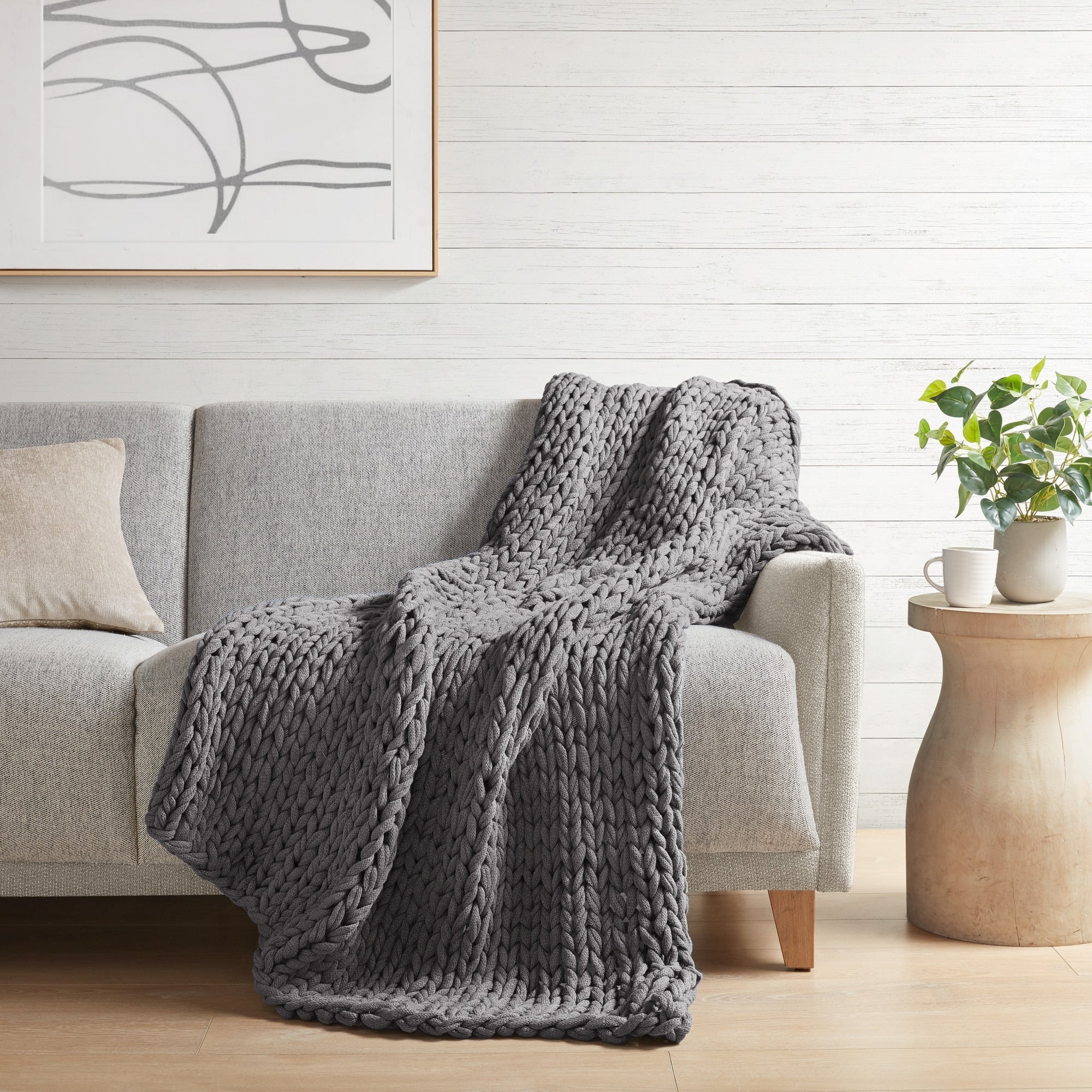 Madison Park Hand Made Chunky Double Knit Throw Blanket