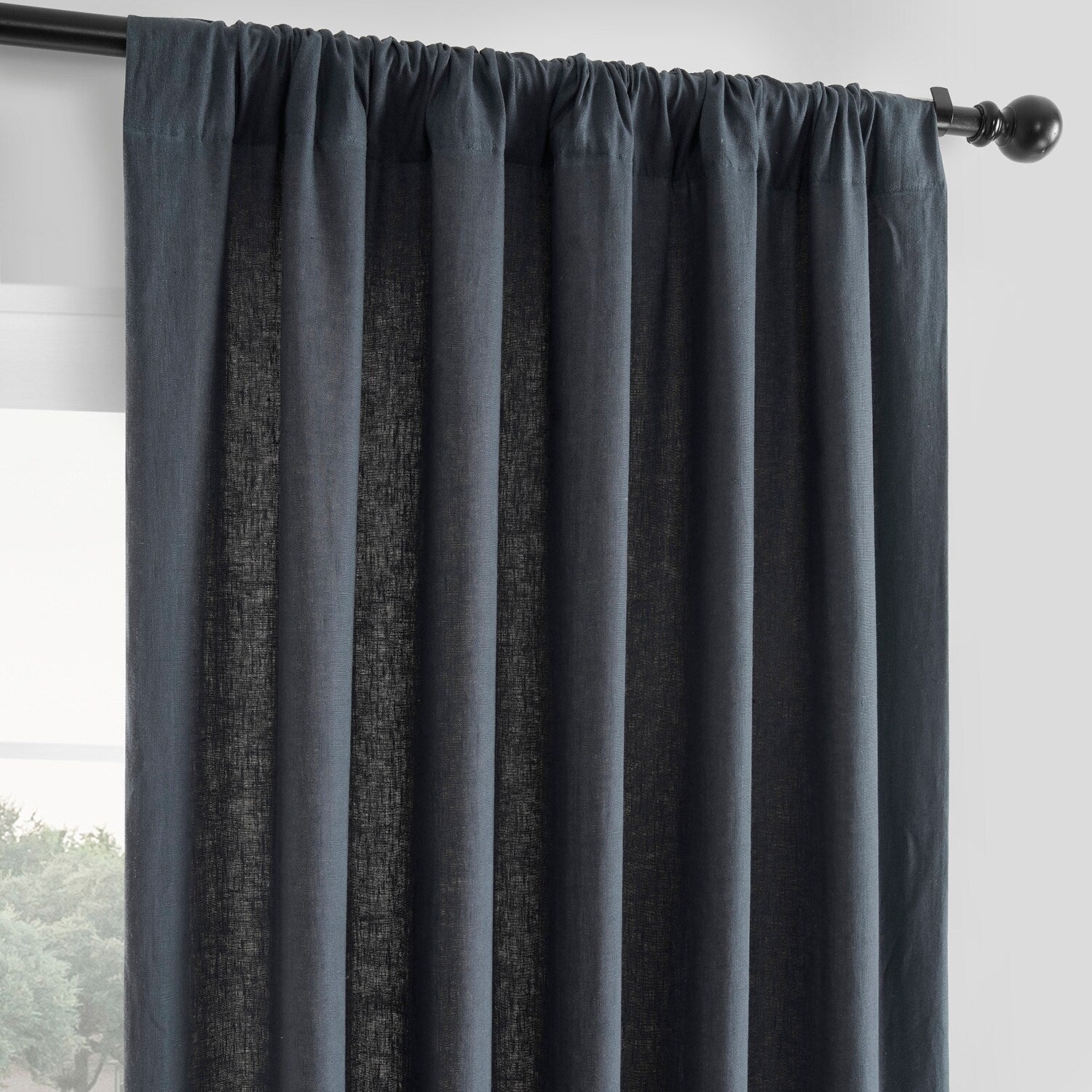 Exclusive Fabrics French Linen Room Darkening Curtains Panel - Elegant luxurious Drapes (1 Panel)