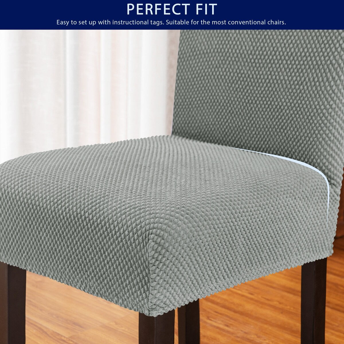 Subrtex 4 PCS Stretch Dining Chair Slipcover Textured Grain Cover