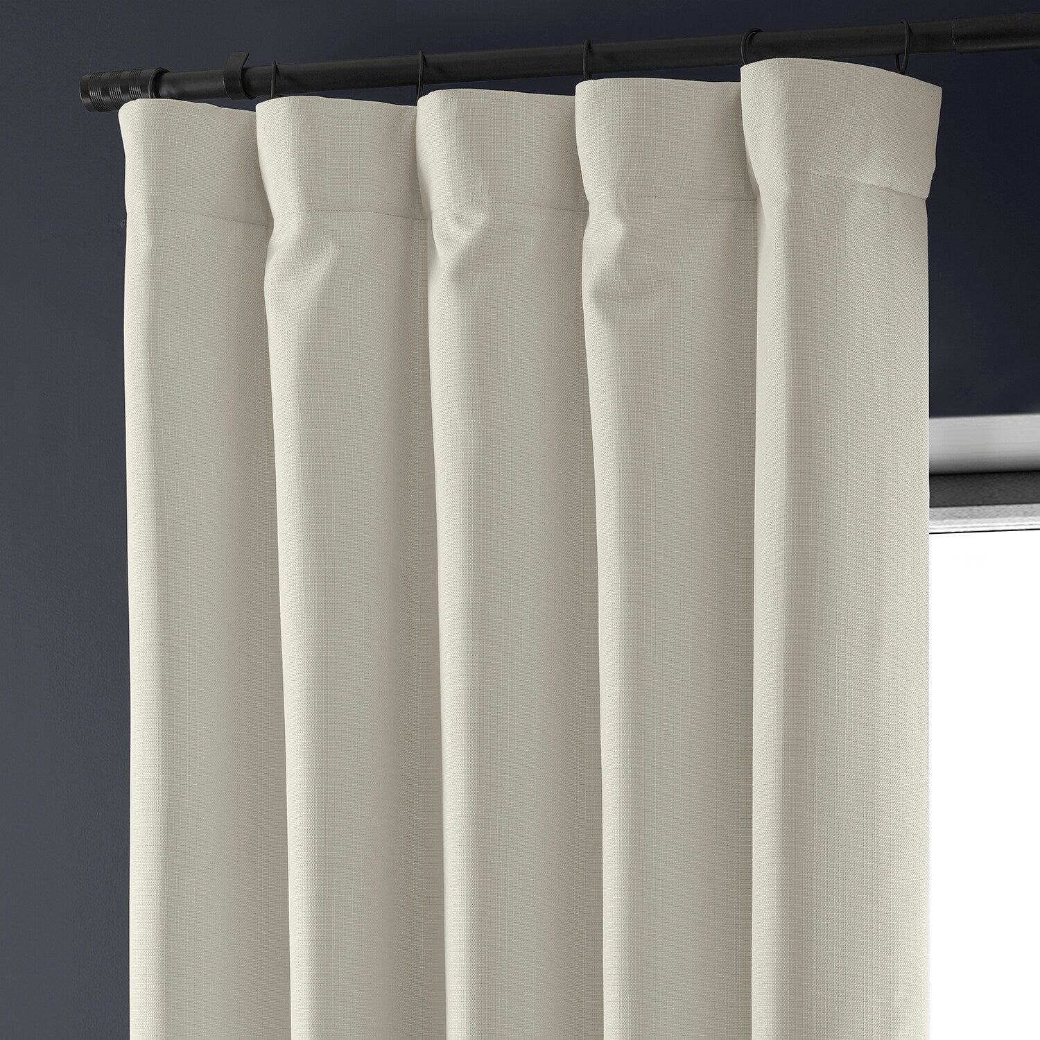 Exclusive Fabrics Faux Linen 100% Blackout Curtains Heat and Light Blocking - (1 Panel)