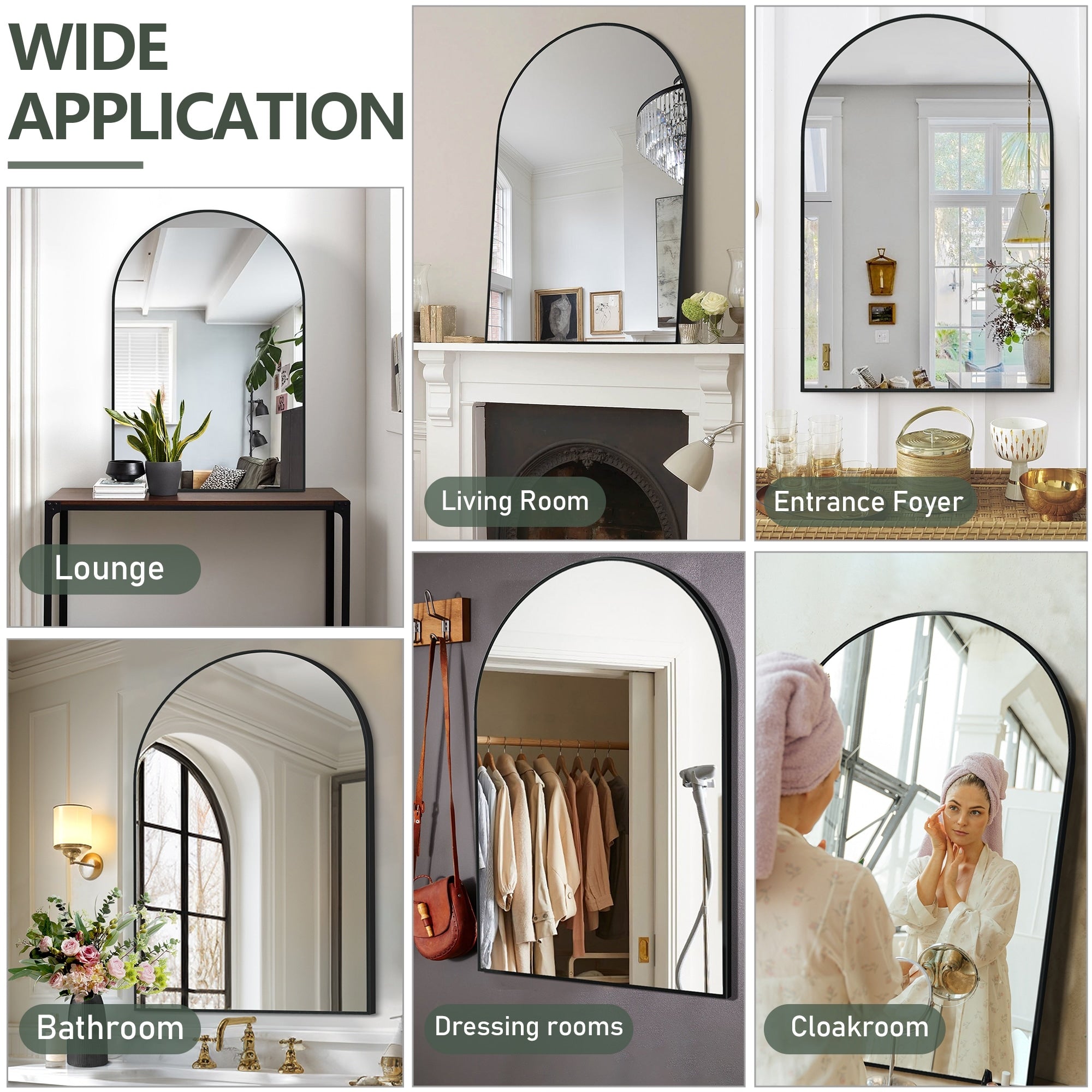 36x 24 2 Pack Arched Bathroom Vanity Mirror,Wall Mounted Mirror