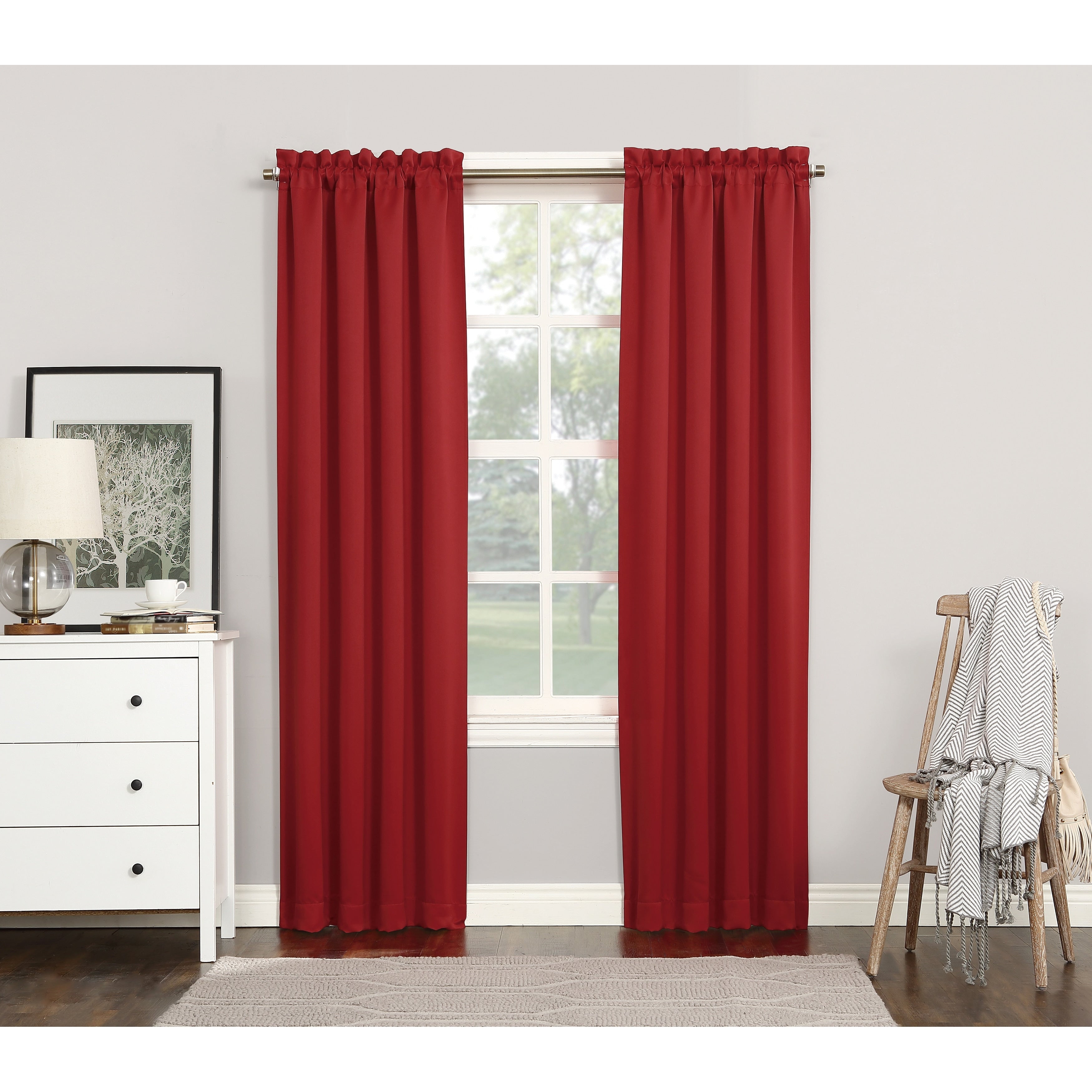 Sun Zero Hayden Energy Saving Blackout Rod Pocket 1-Piece Curtain Panel, Single Panel