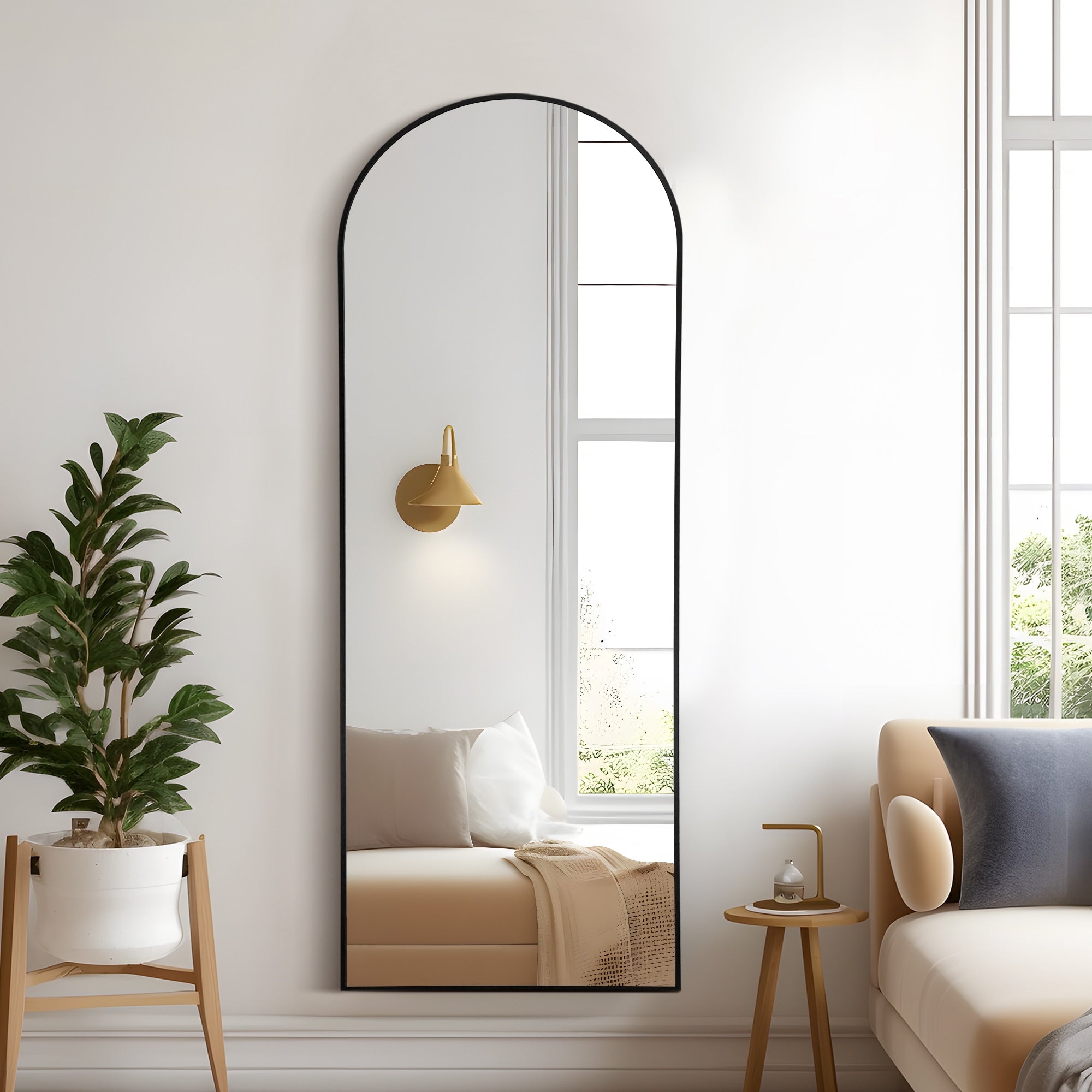 Dovelina Arched Full Length Floor Wall Mirror Standing Mirror