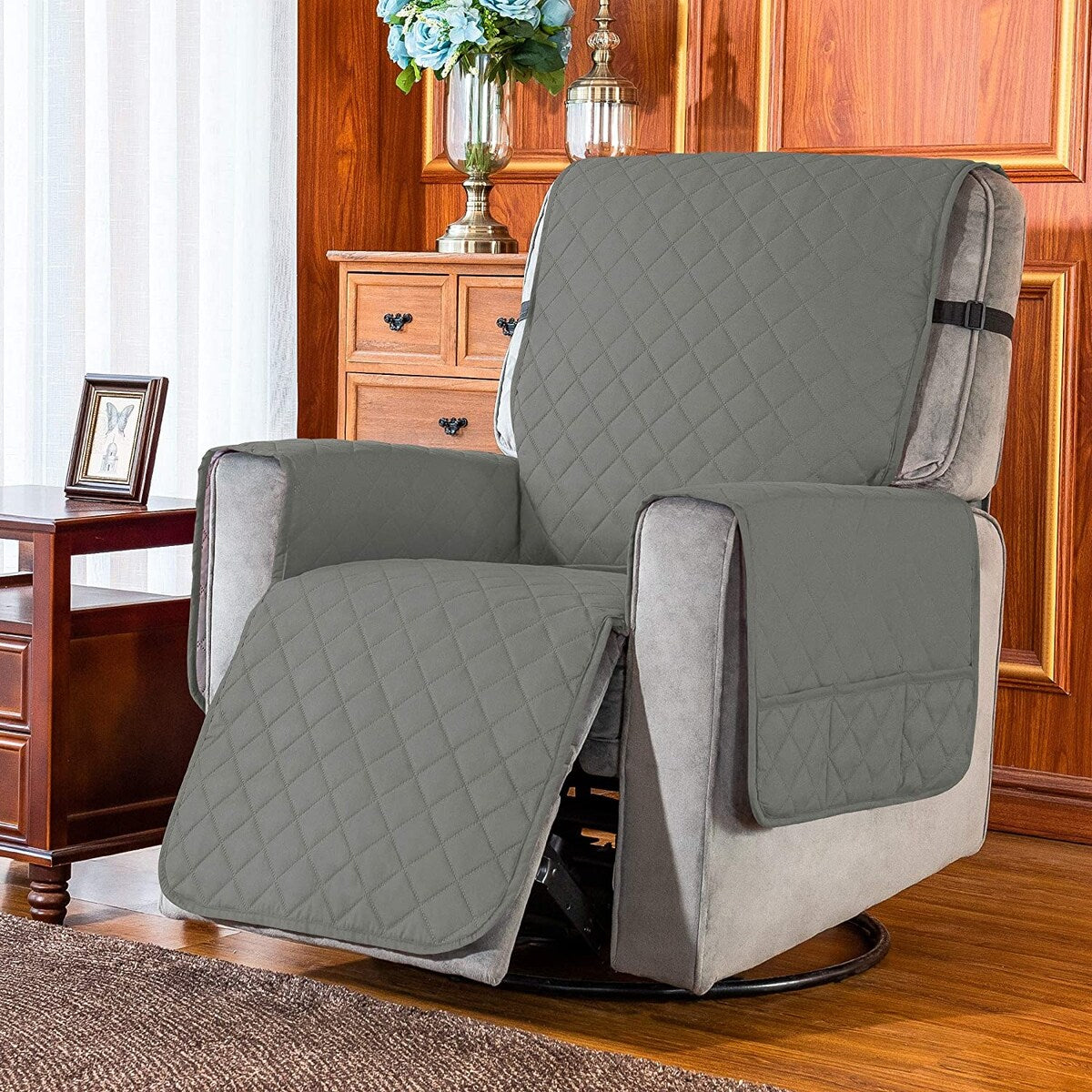 Subrtex Reversible Recliner Sofa Slipcover With Pockets