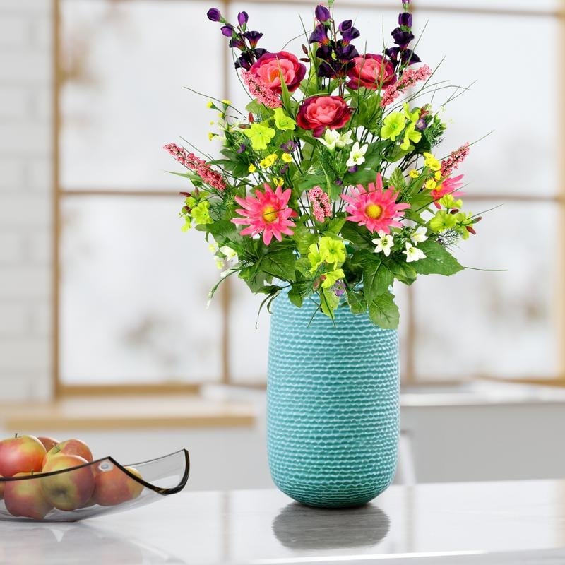 Artificial Silk Dahlia, Morning Glory, and Ranunculus 30-stem Bush