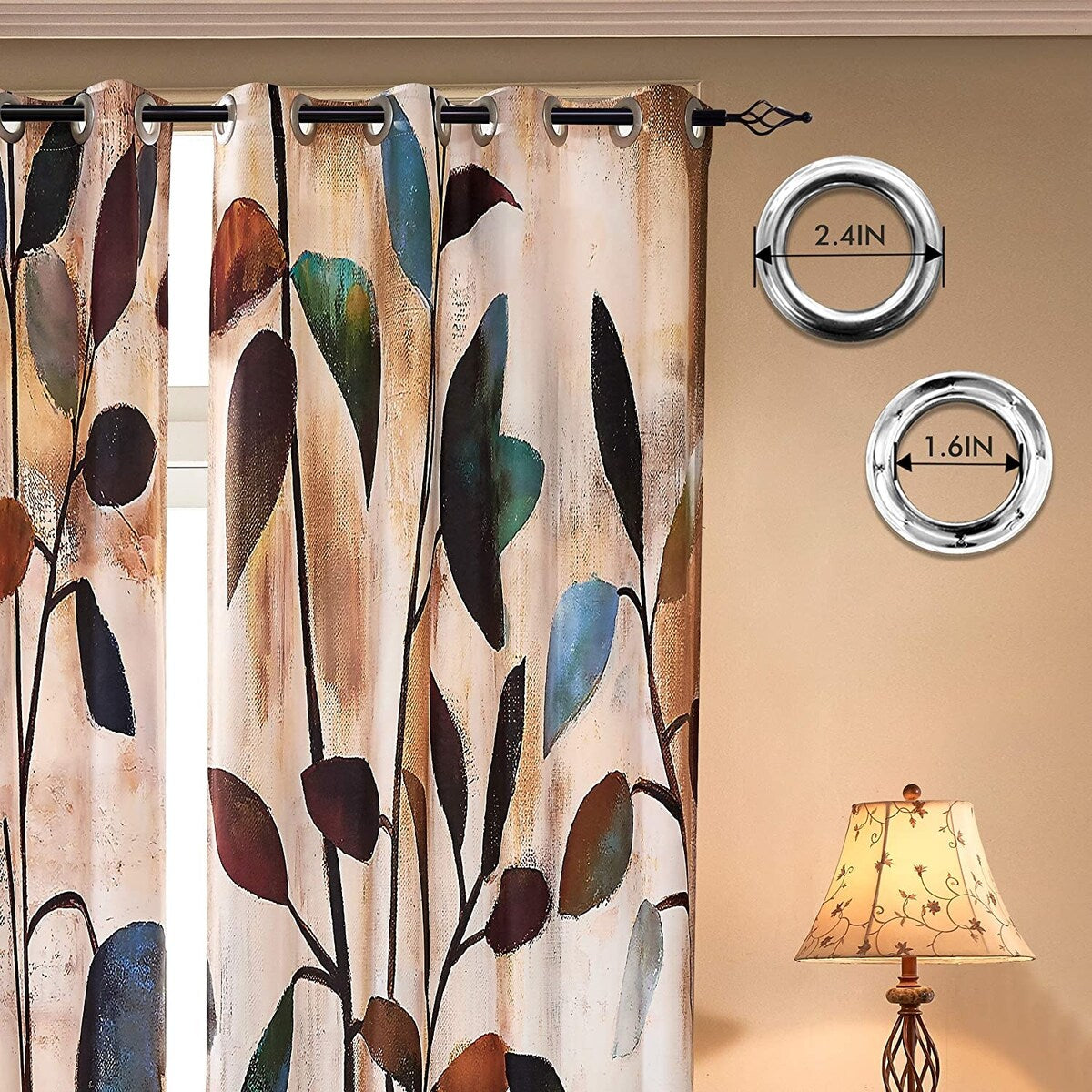 Subrtex Printed 2 Piece Panels Blackout Curtains Colorful Window Drapes