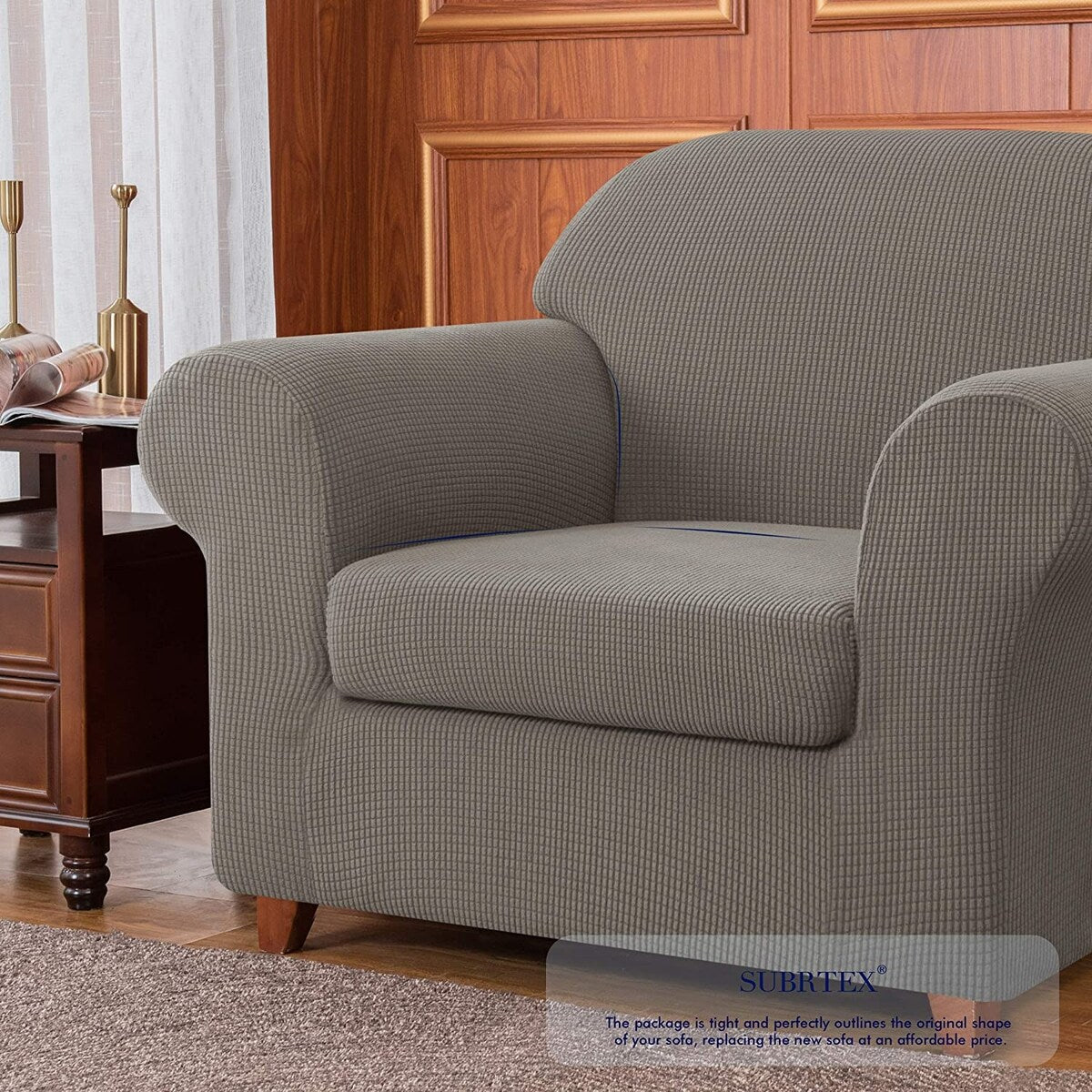 Subrtex 2 Piece Armchair Slipcover Stretch Spandex Furniture Protector