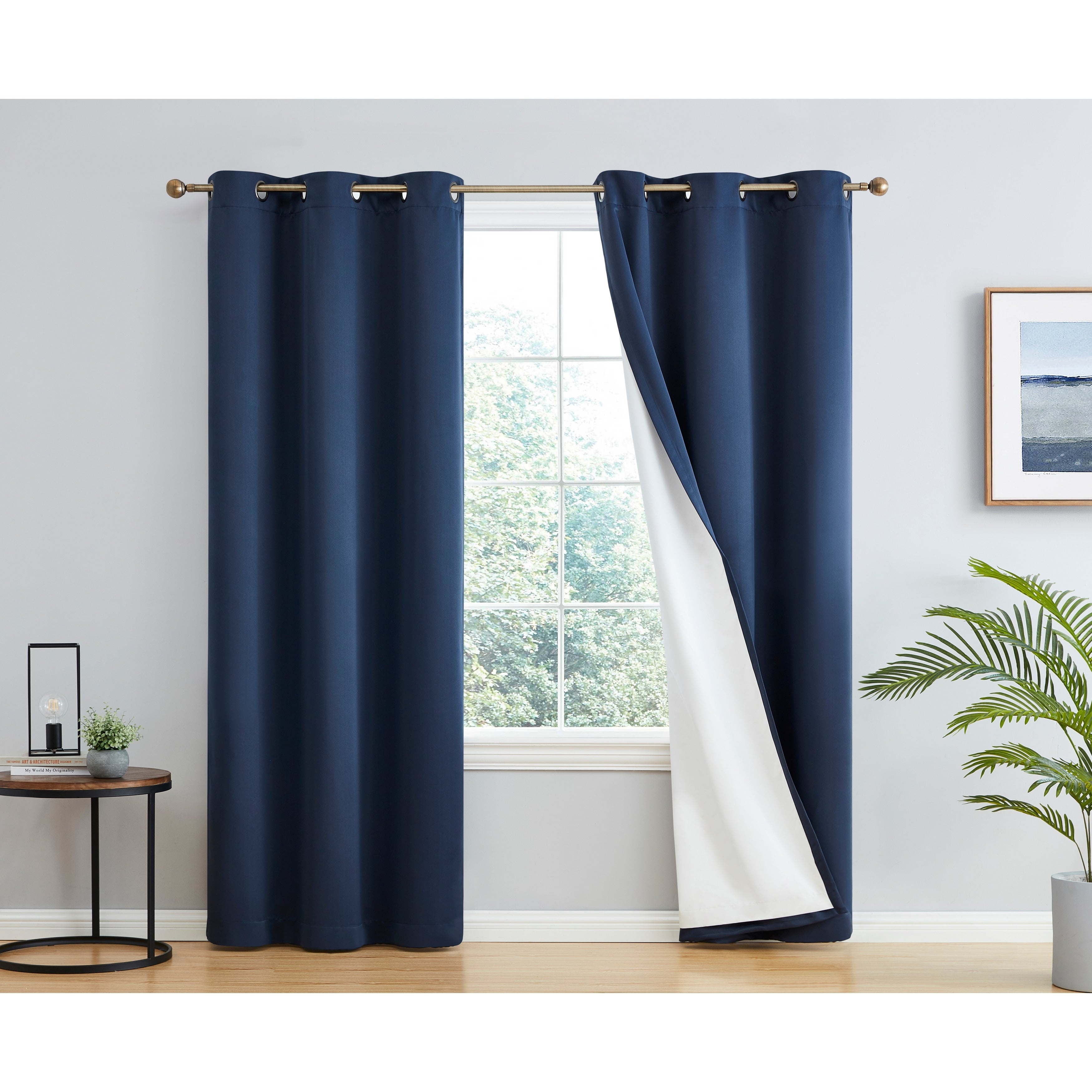 Dakota Complete Blackout Drapery Heavy Thermal Insulated Efficient Window Curtain Grommet Panels, 2 Panels