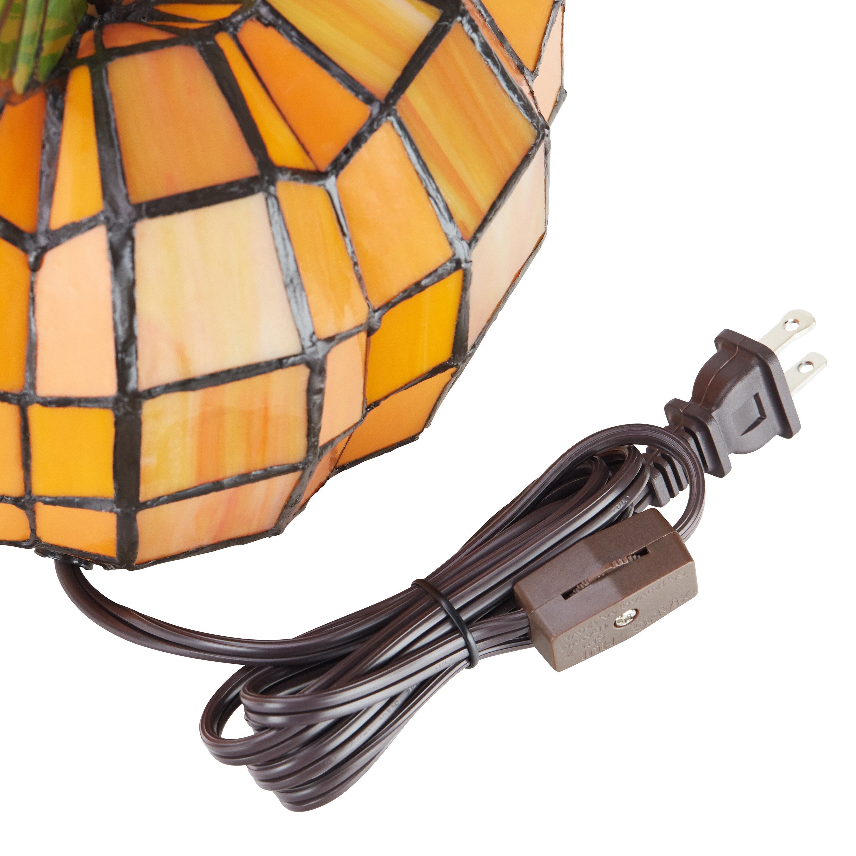 9 H Patch the Pumpkin Stained Glass Accent Lamp - 8.25L x 8.25W x 9H