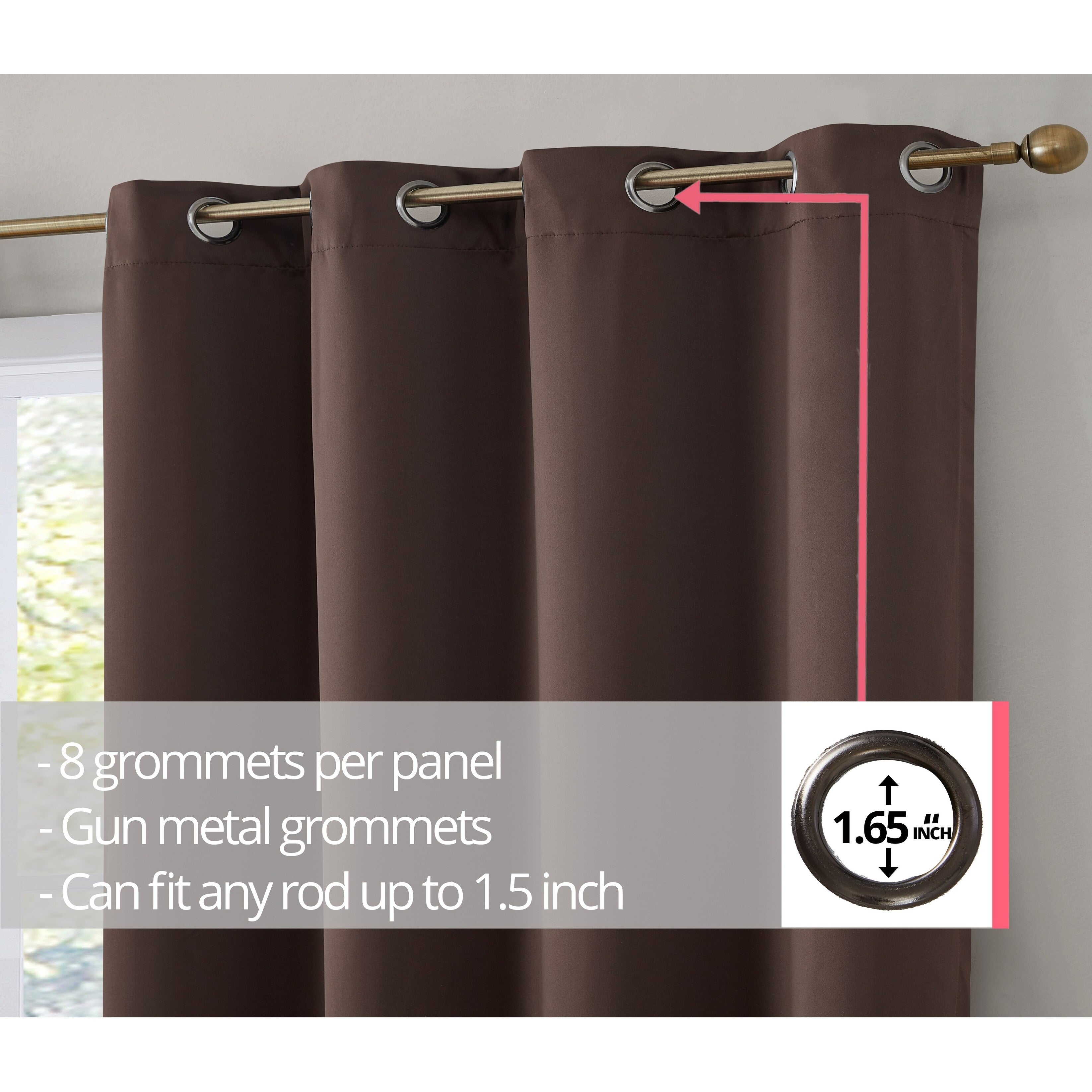 Dakota Complete Blackout Drapery Heavy Thermal Insulated Efficient Window Curtain Grommet Panels, 2 Panels