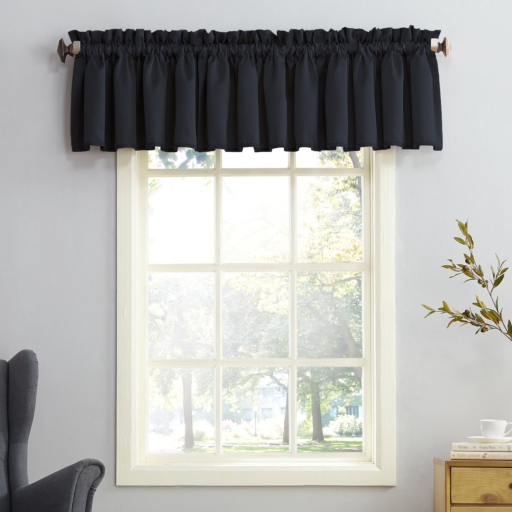 Porch & Den Inez Room Darkening Window Curtain Panel and Valance, Single Panel