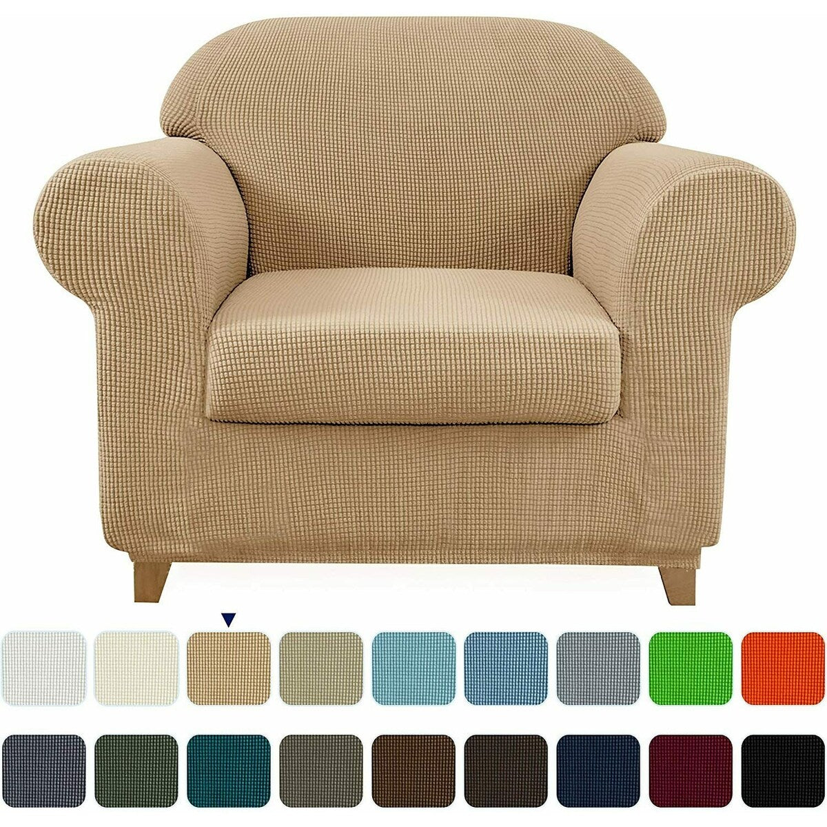 Subrtex 2 Piece Armchair Slipcover Stretch Spandex Furniture Protector