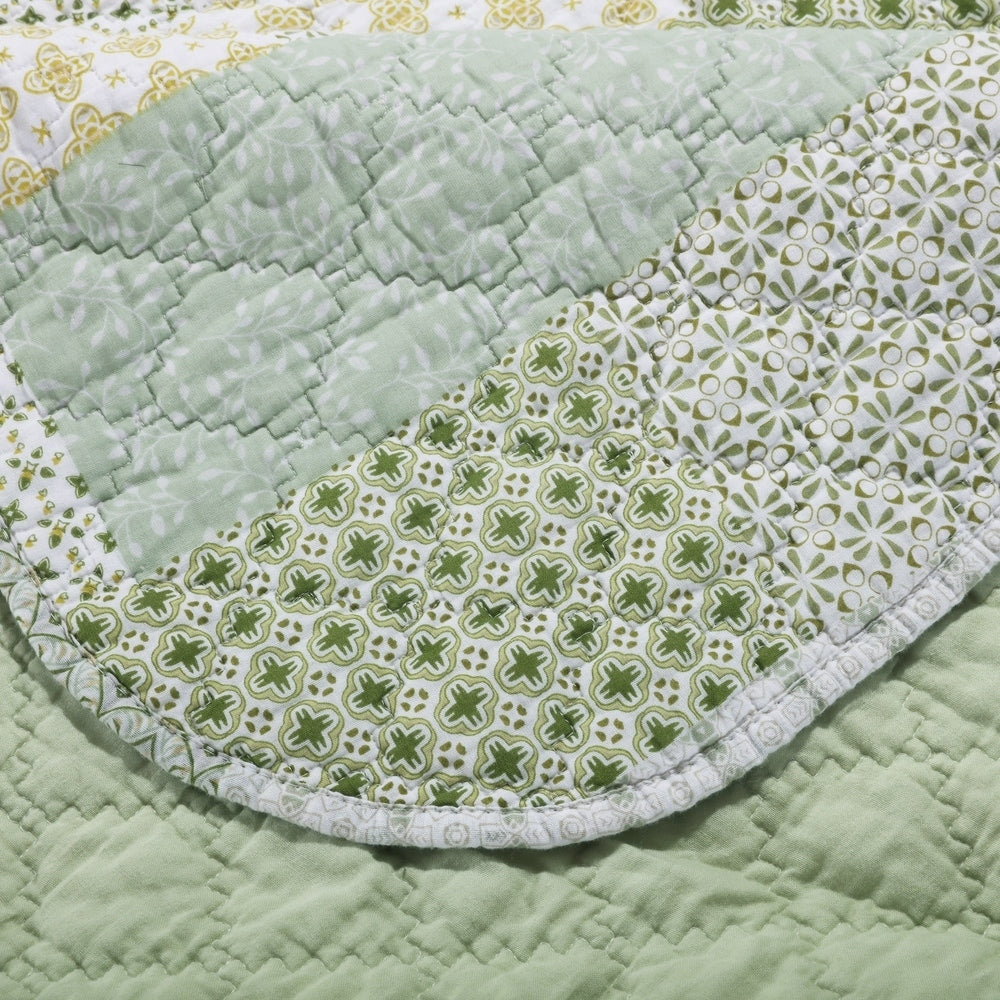 Porch & Den Lebanon Sage Reversible Quilted Throw Blanket