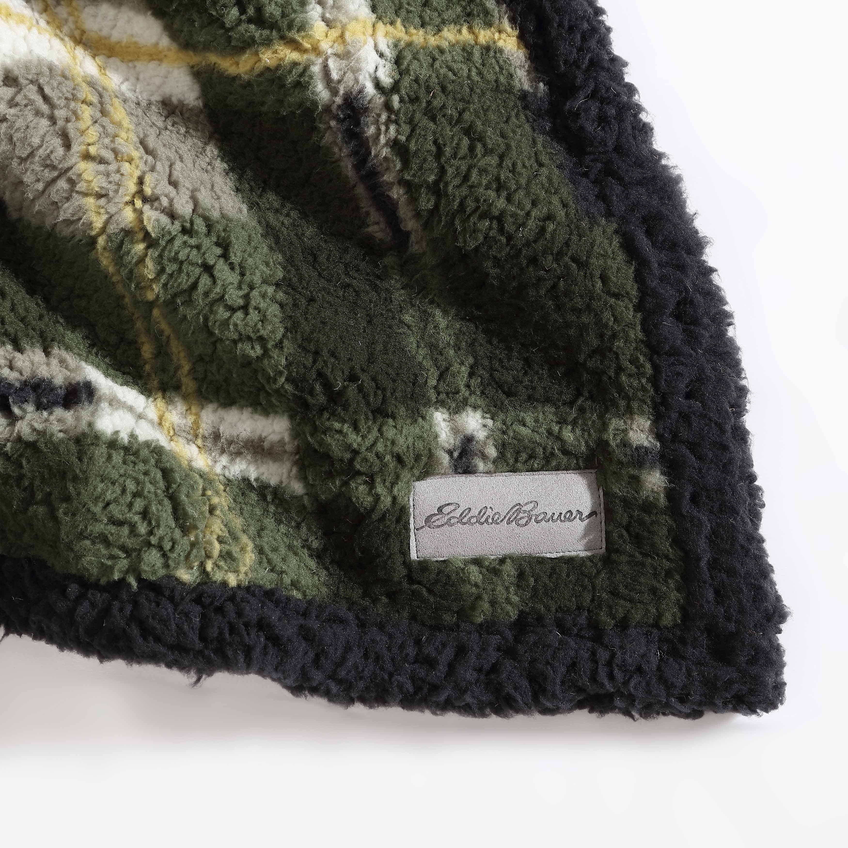 Eddie Bauer Printed Faux Shearling- Reversible Throw Blankets