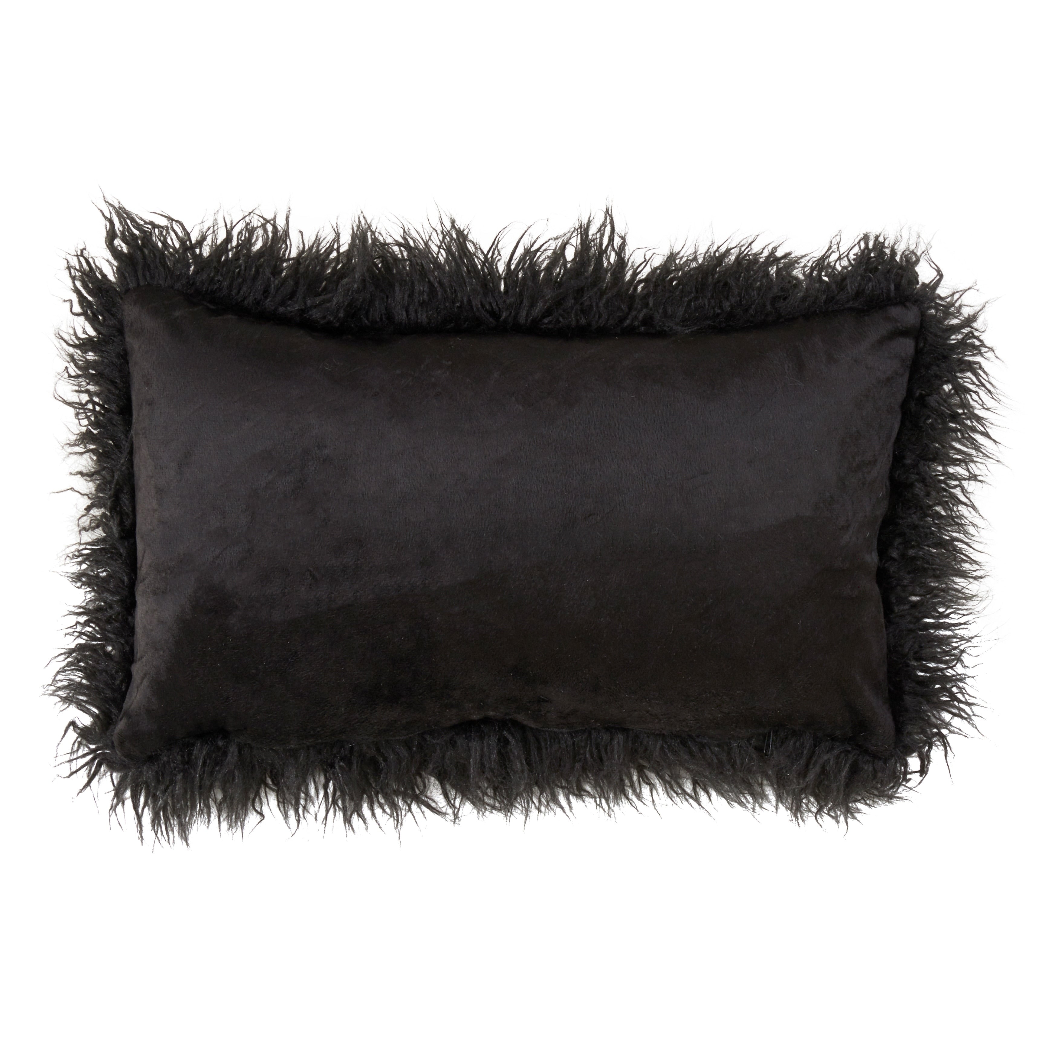 Mongolian Shaggy Faux Fur Throw Pillow