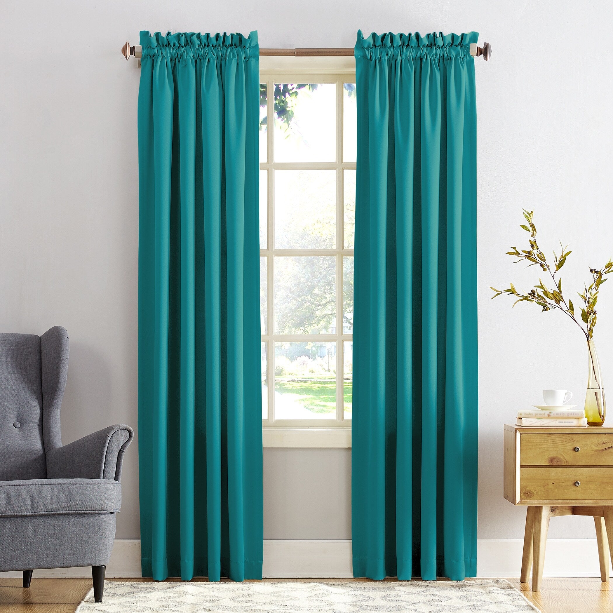 Porch & Den Inez Room Darkening Window Curtain Panel and Valance, Single Panel