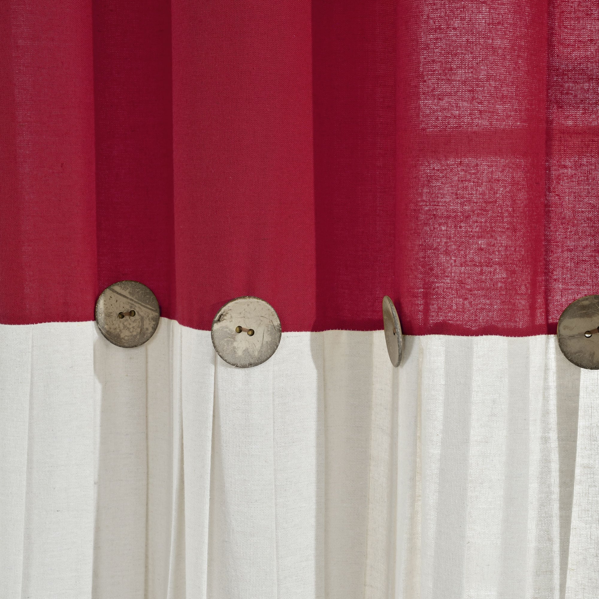 Lush Decor Linen Button Single Panel Window Curtain